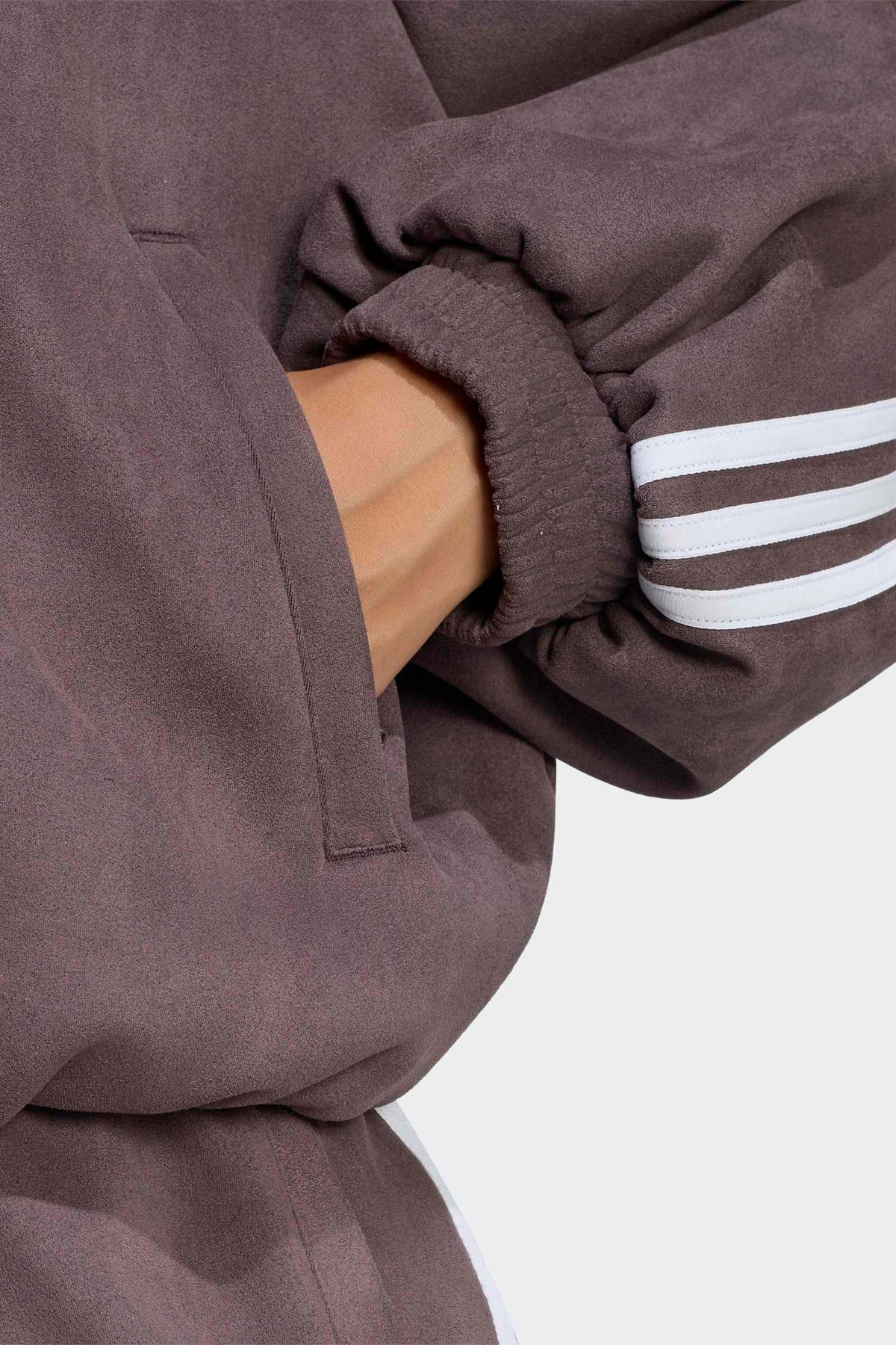 Suede-look balloon track jacket - Aurora Coffee