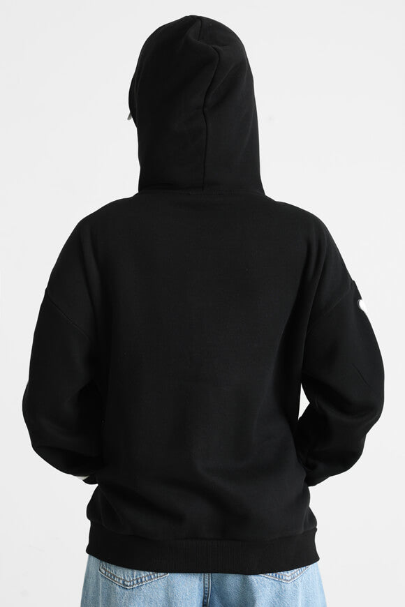 Oversize Kapuzensweatjacke - Schwarz + Weiss