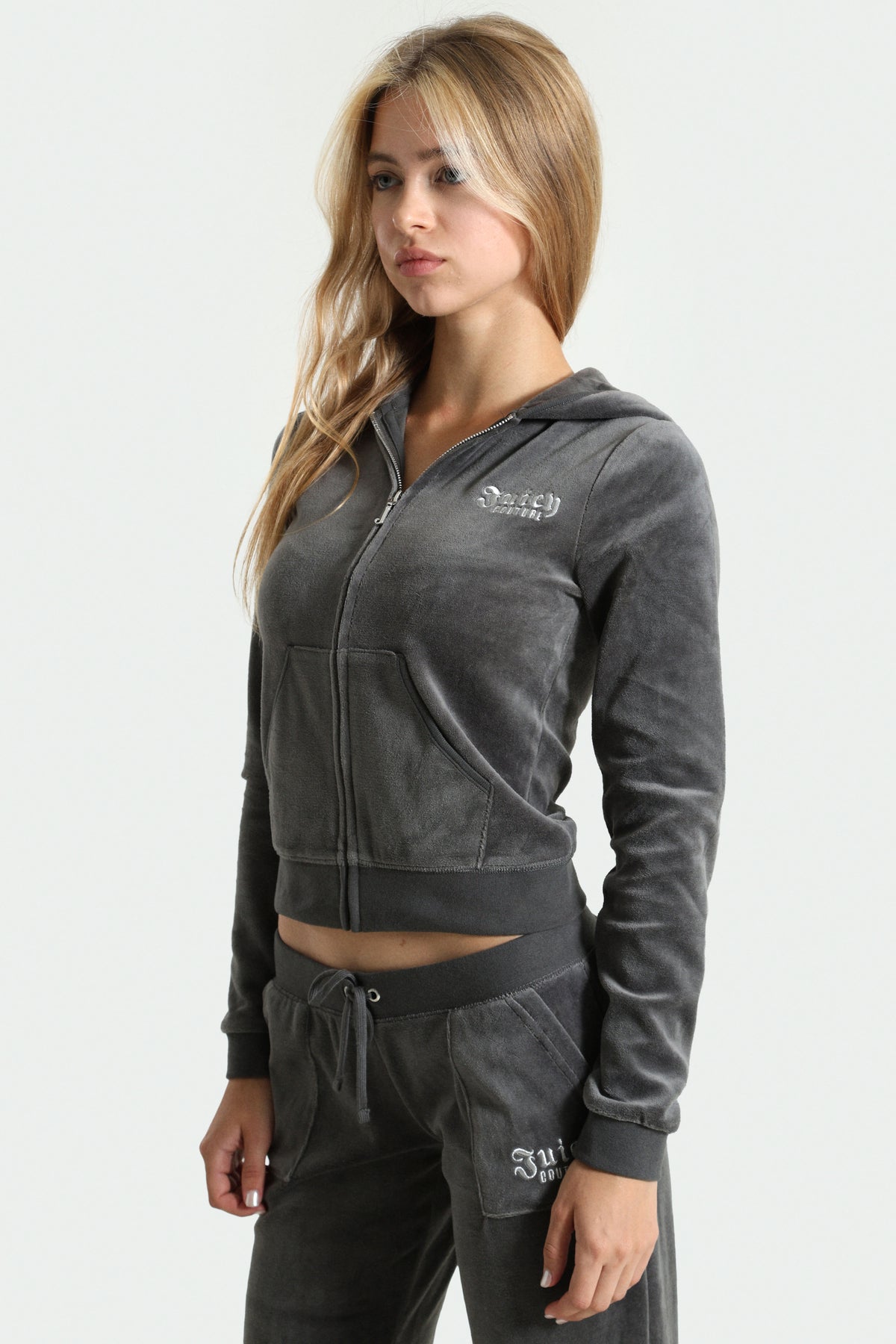 Rebelle Samt Crop Jacke - Raven