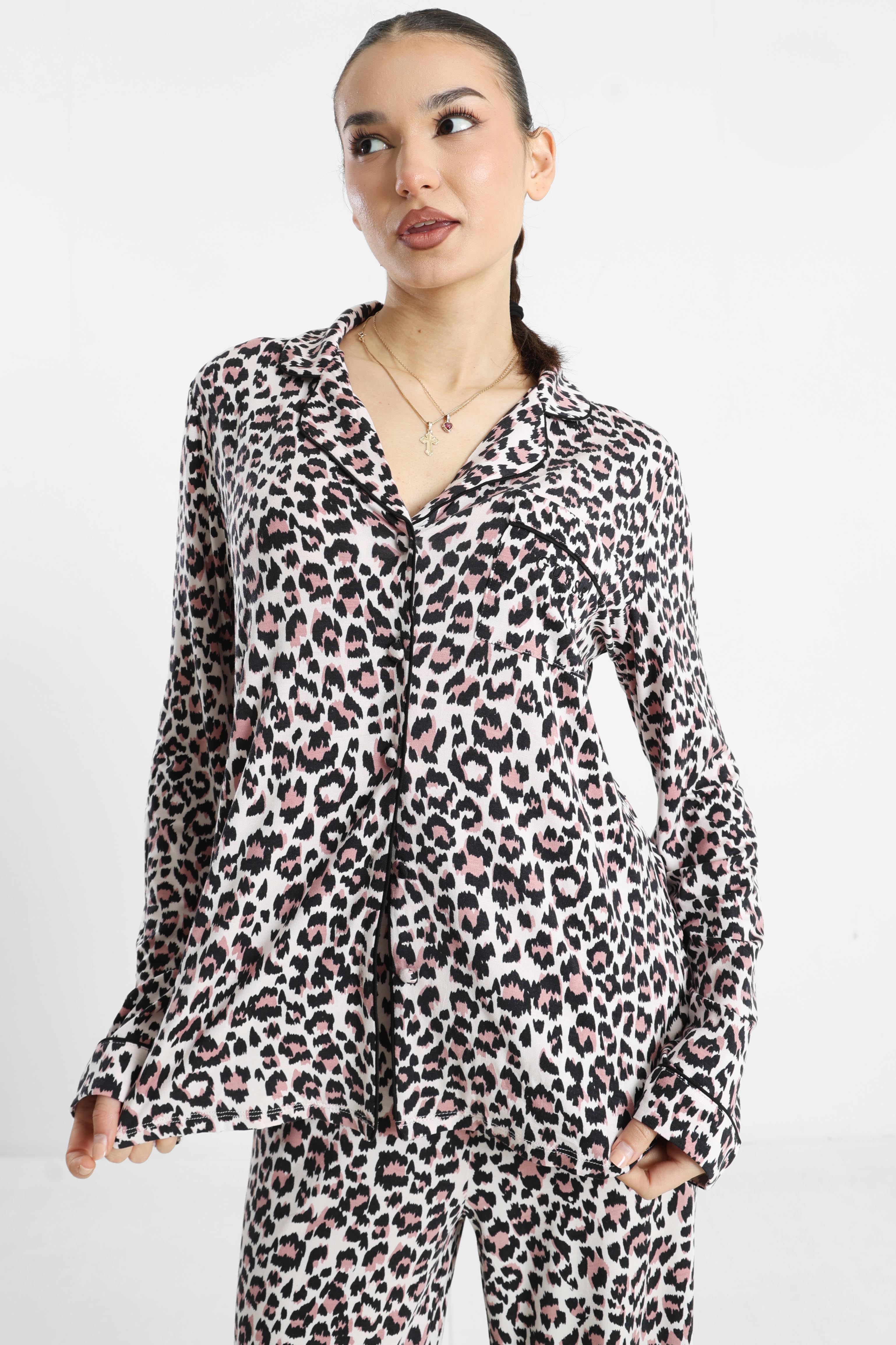Haut de pyjama - Léopard rose