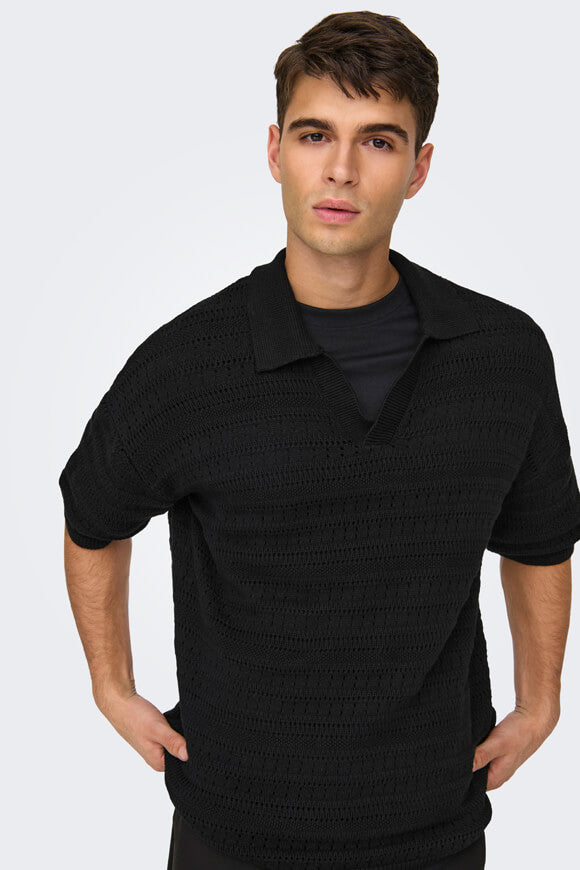 Polo Grayson in maglia - Black