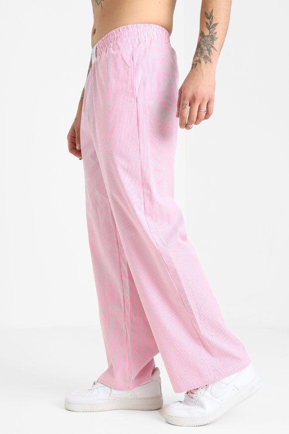 Stoffhose - Pink + White