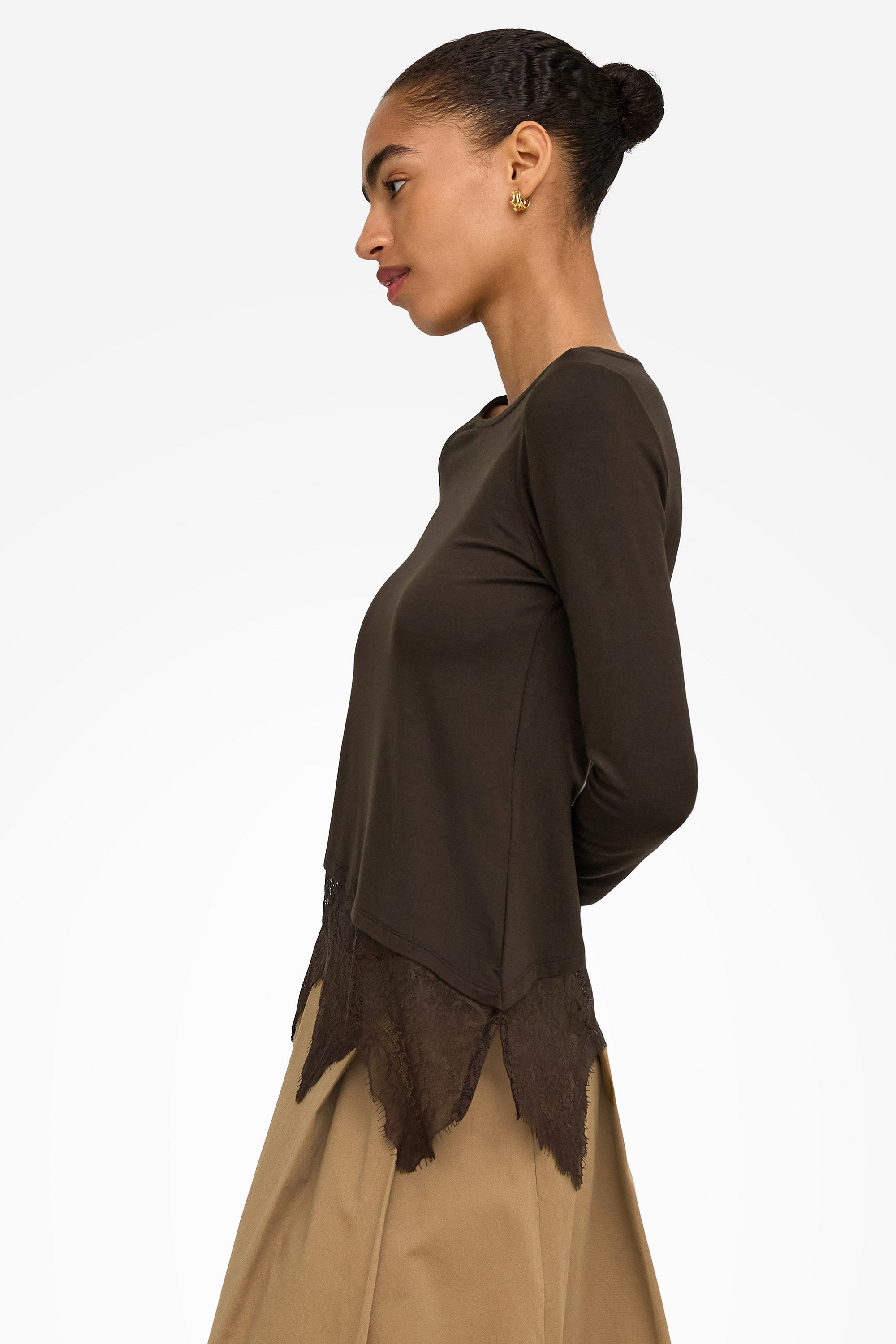 ONLLAILA Langarmshirt - Coffee Bean