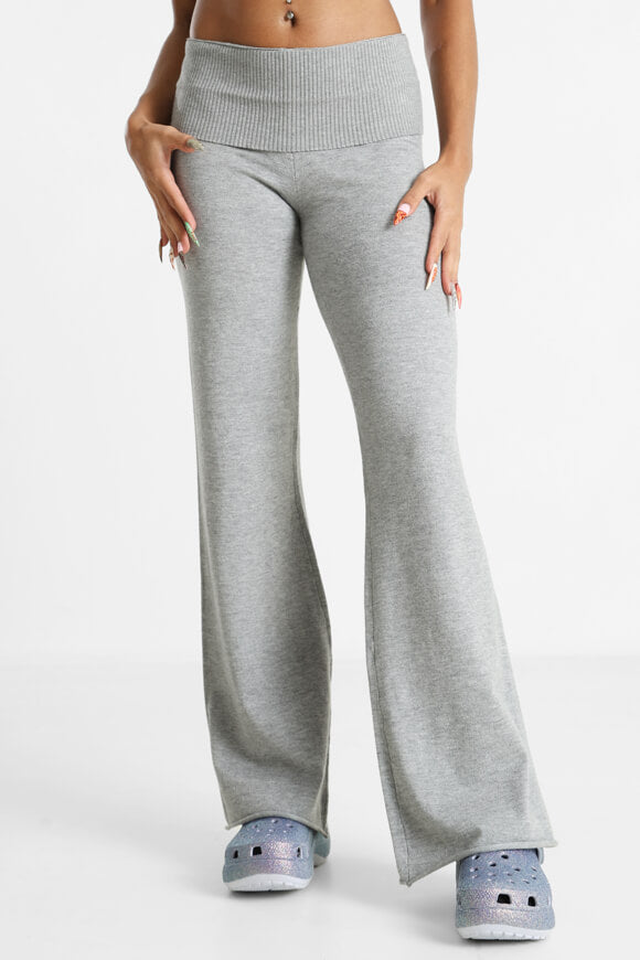 Knitted trousers - mottled gray