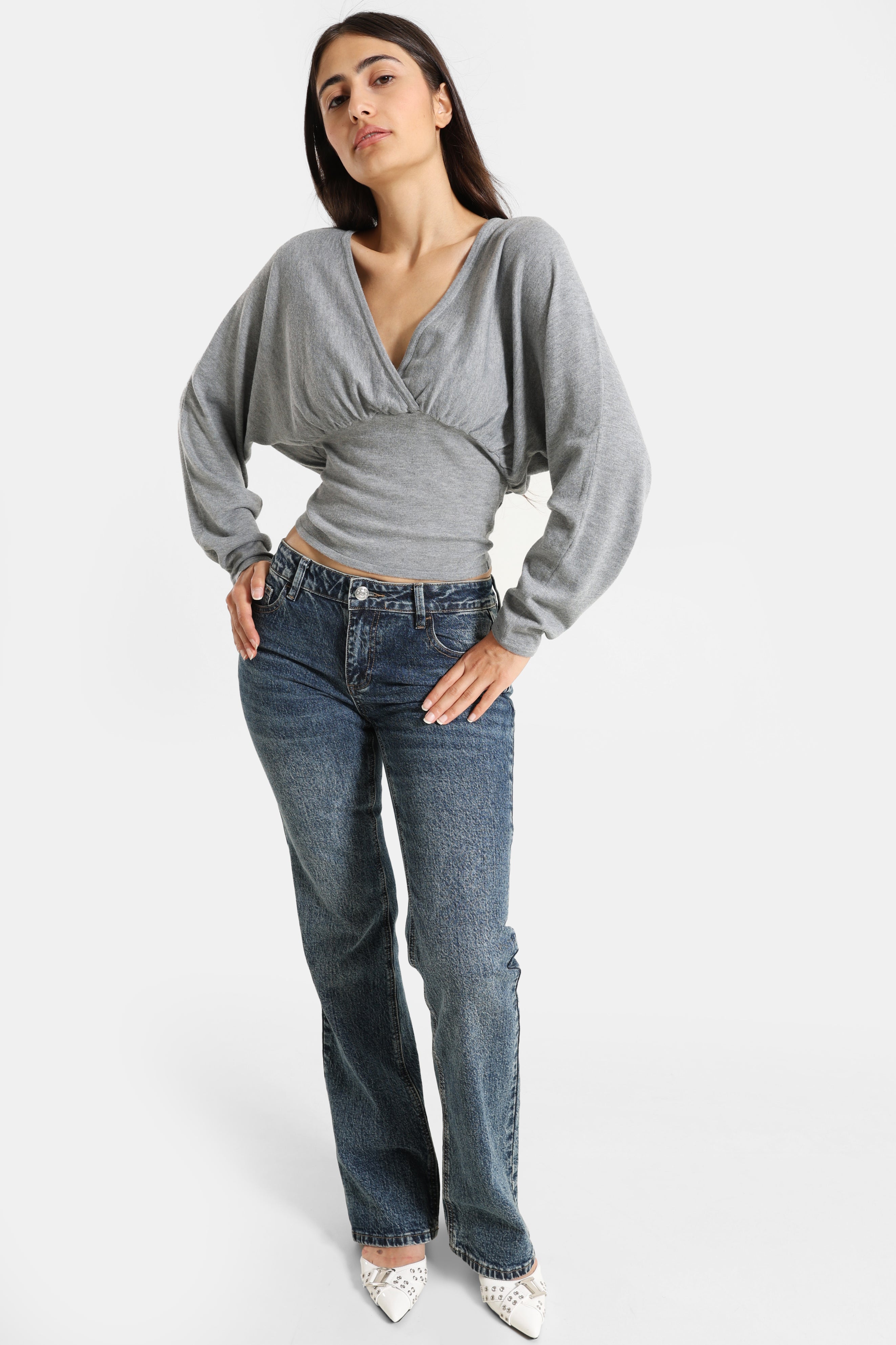 Fine knit sweater - Heather Grey