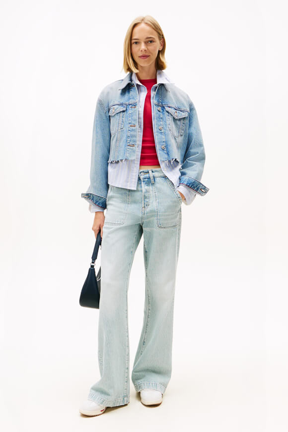 Oversize Jeansjacke - Denim Mid Light Blue