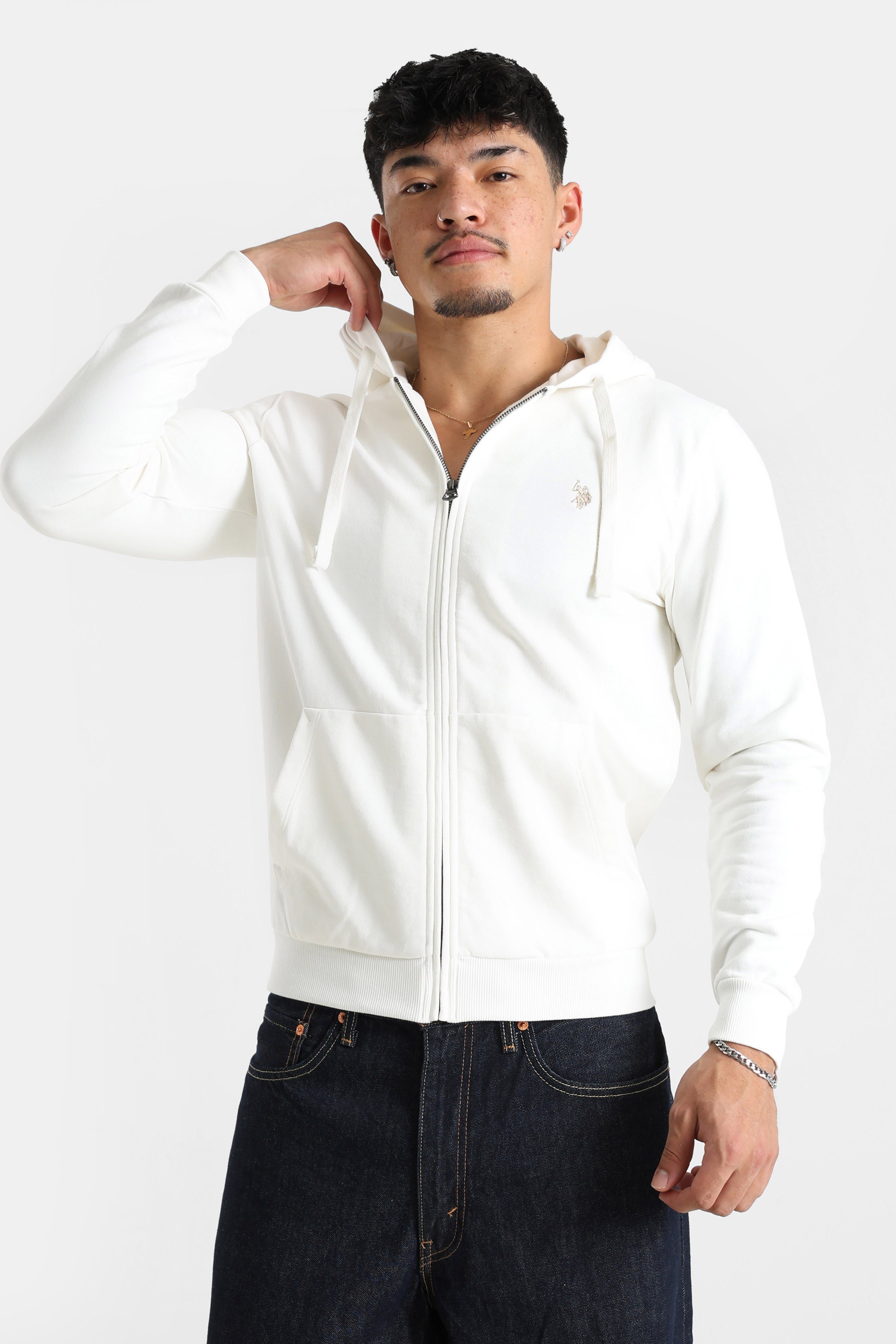 Luke zipped hoodie sweatshirt - Offwhite