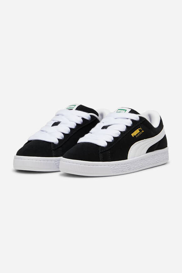 Suede XL Kids Sneaker - Black + White