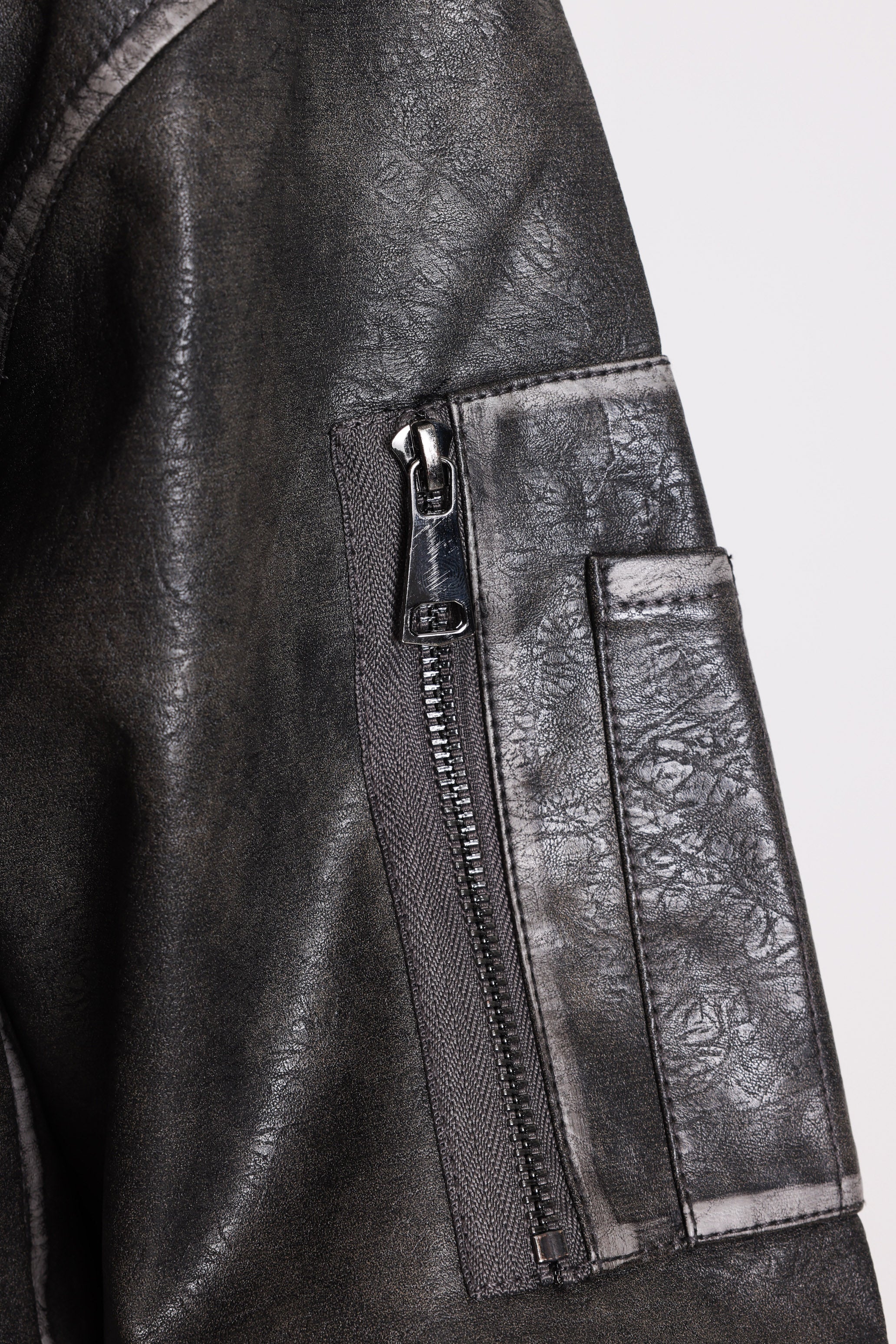 Veste bomber en similicuir - Dark Grey