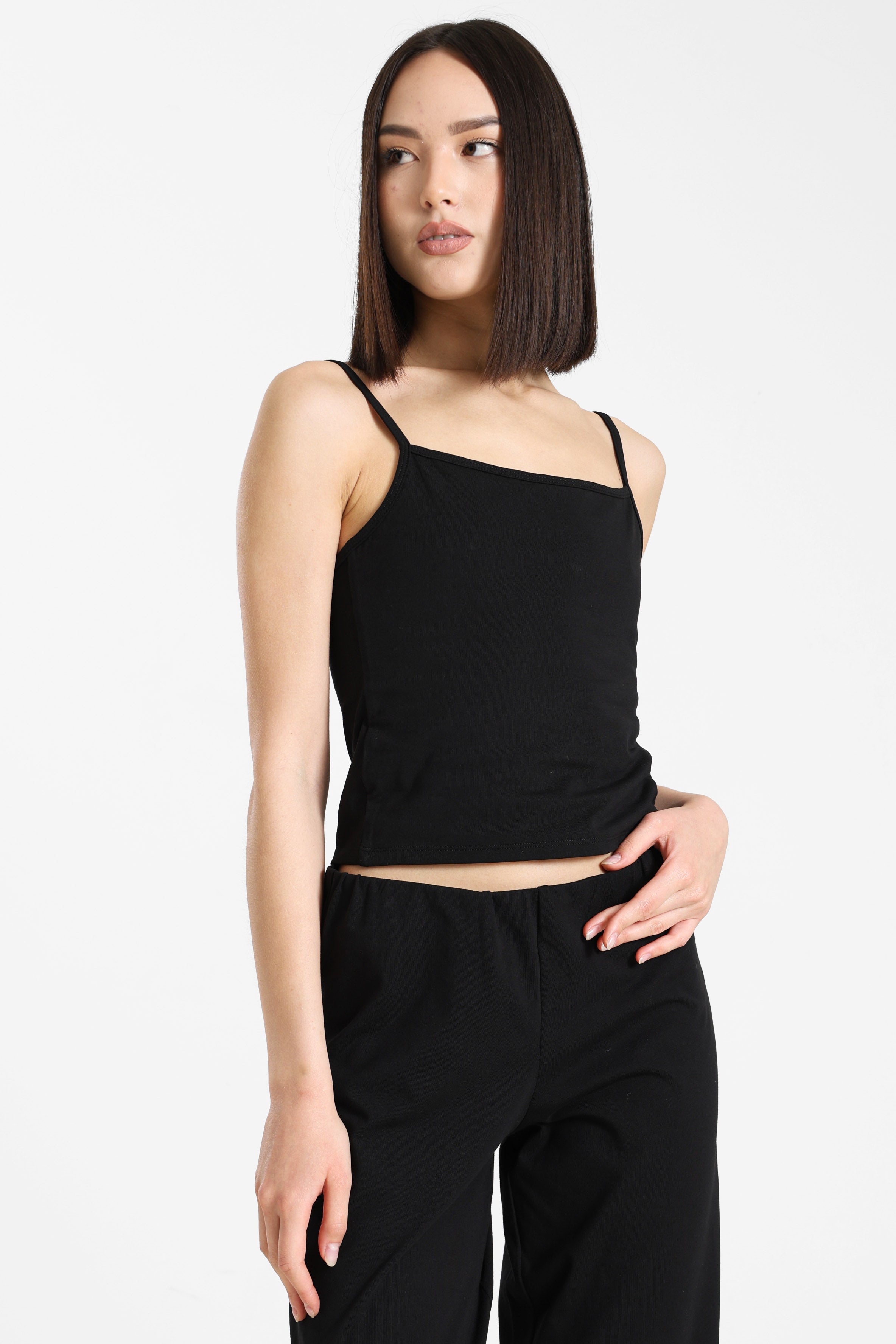 Cropped camisole top - Black