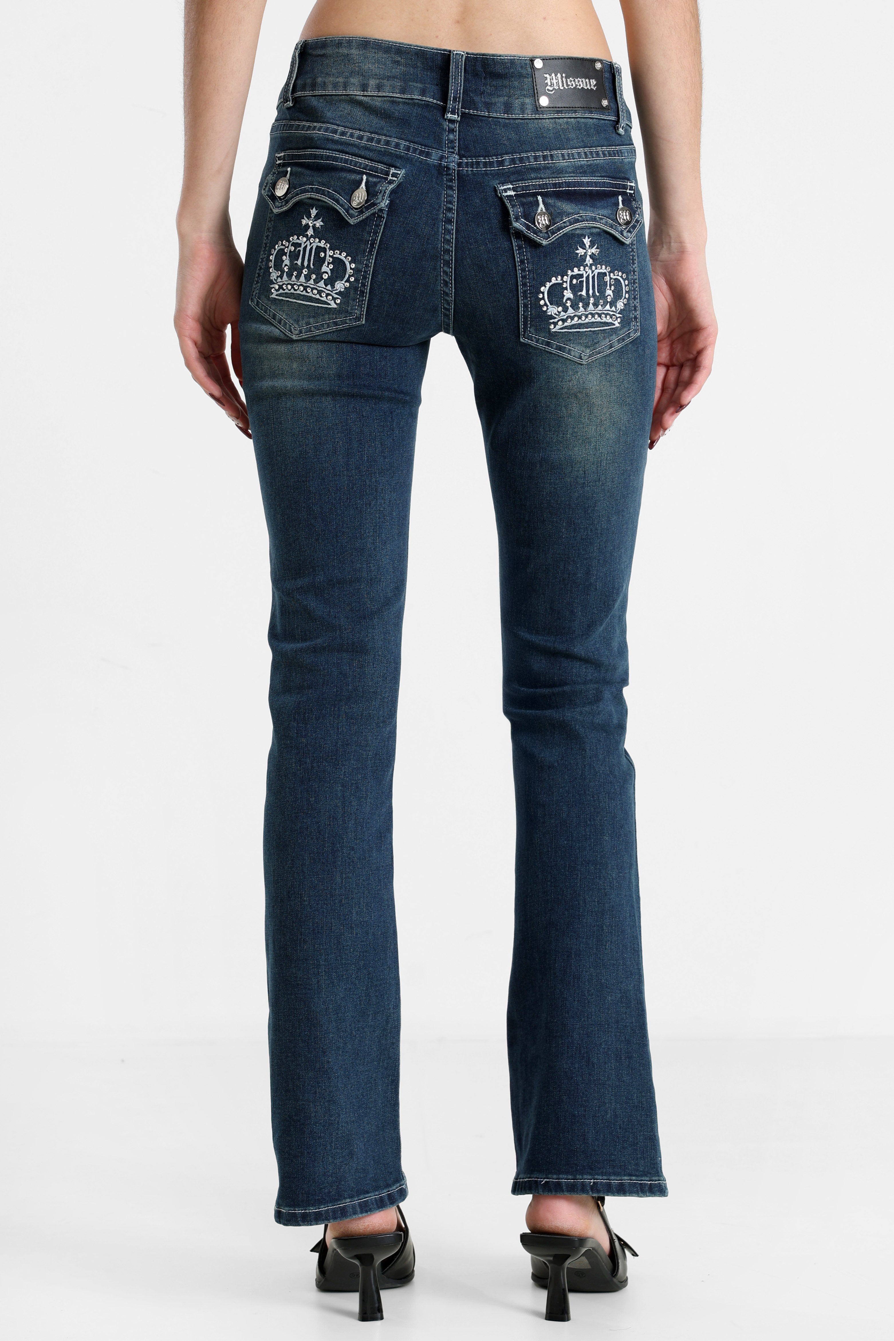 Jean flare - Bleu foncé denim