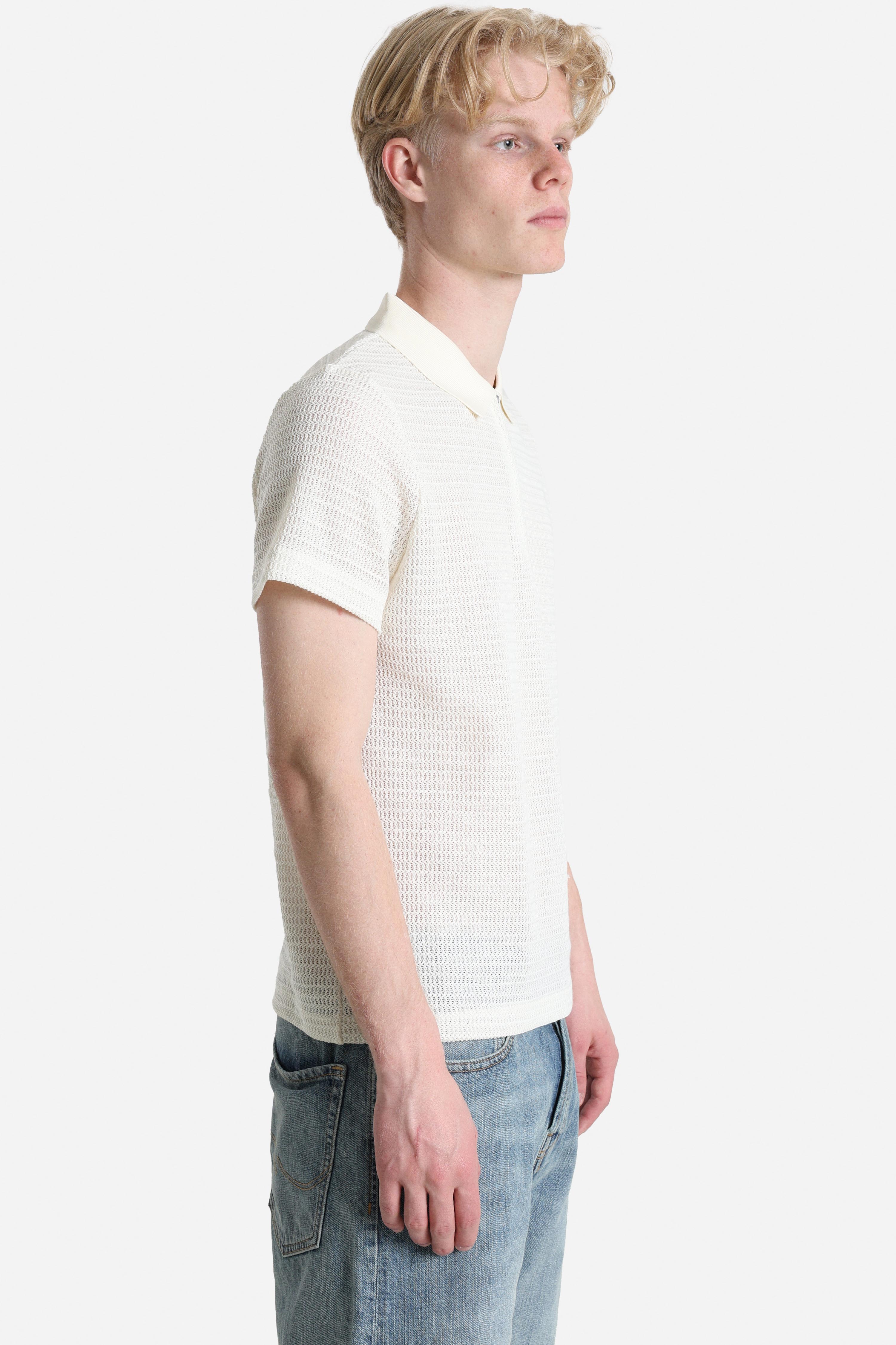 Häkel Poloshirt - Offwhite