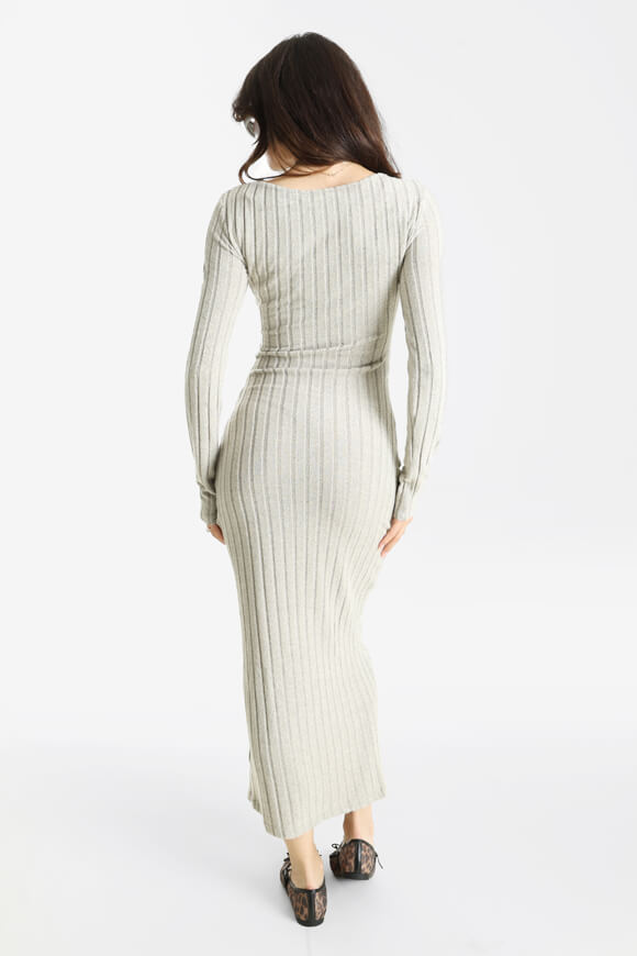 Ribbed knitted maxi dress - mottled beige