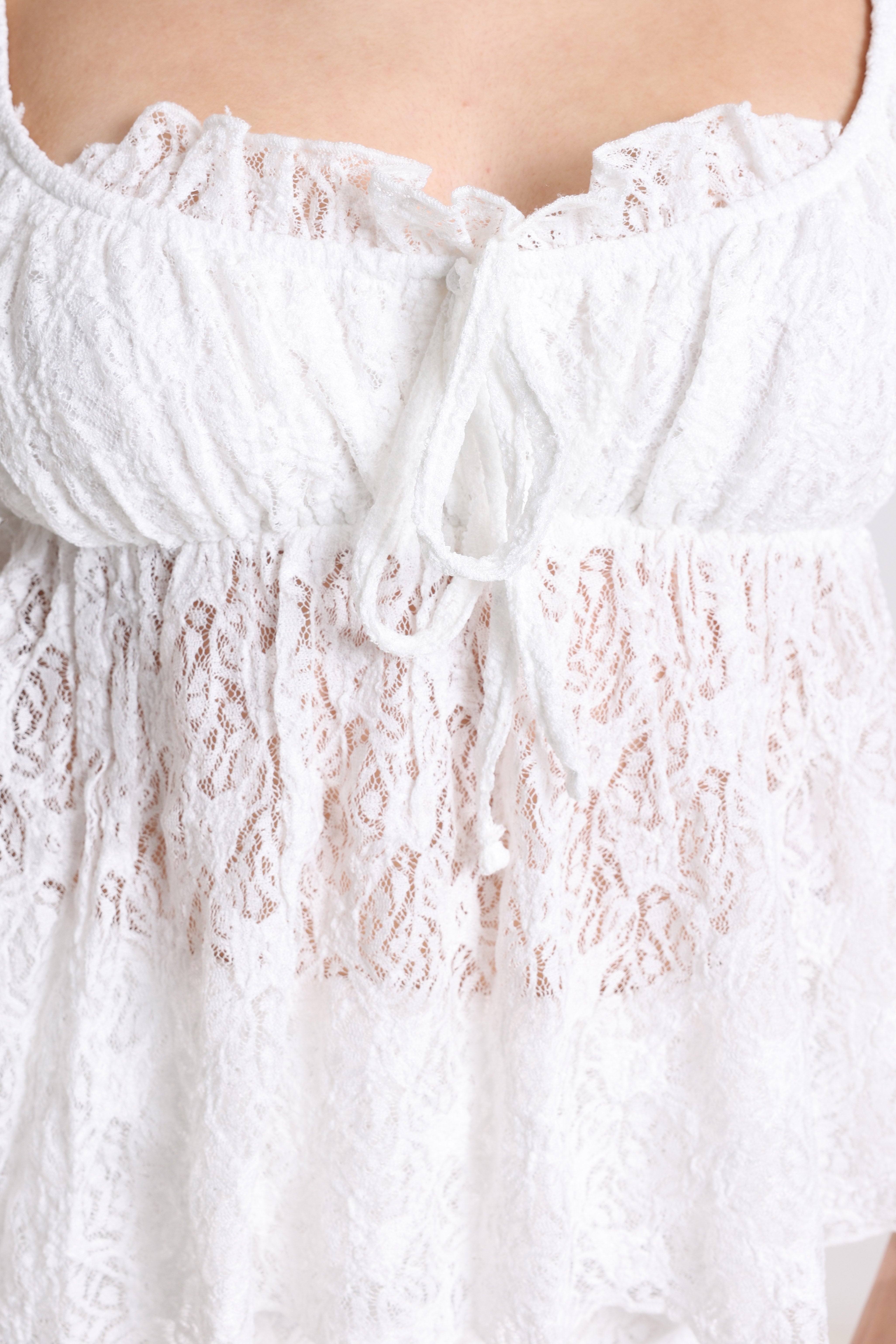 T-Shirt court en dentelle - Ecru