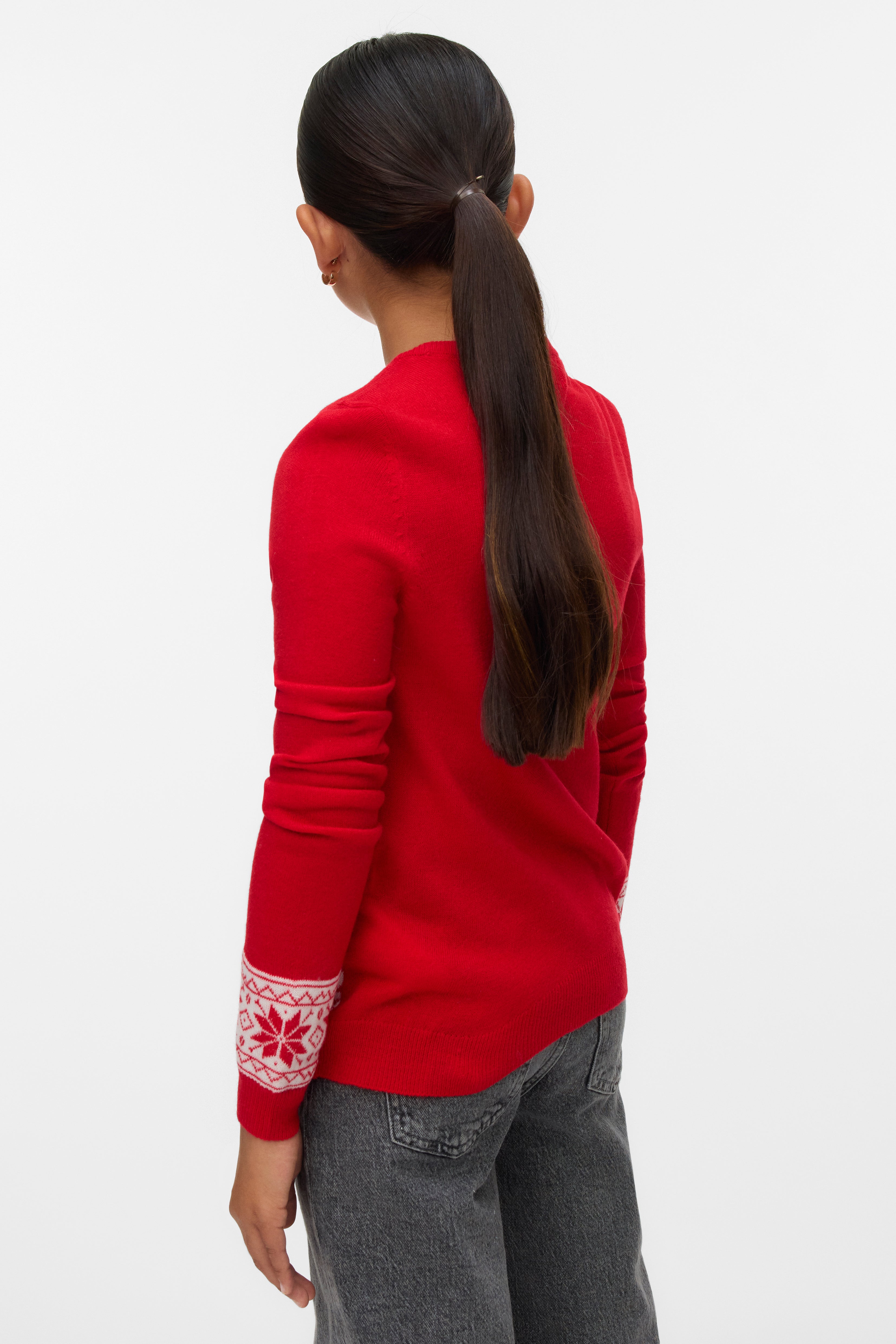 VMFROSTYDEER Pull en tricot de Noël - Rouge chinois