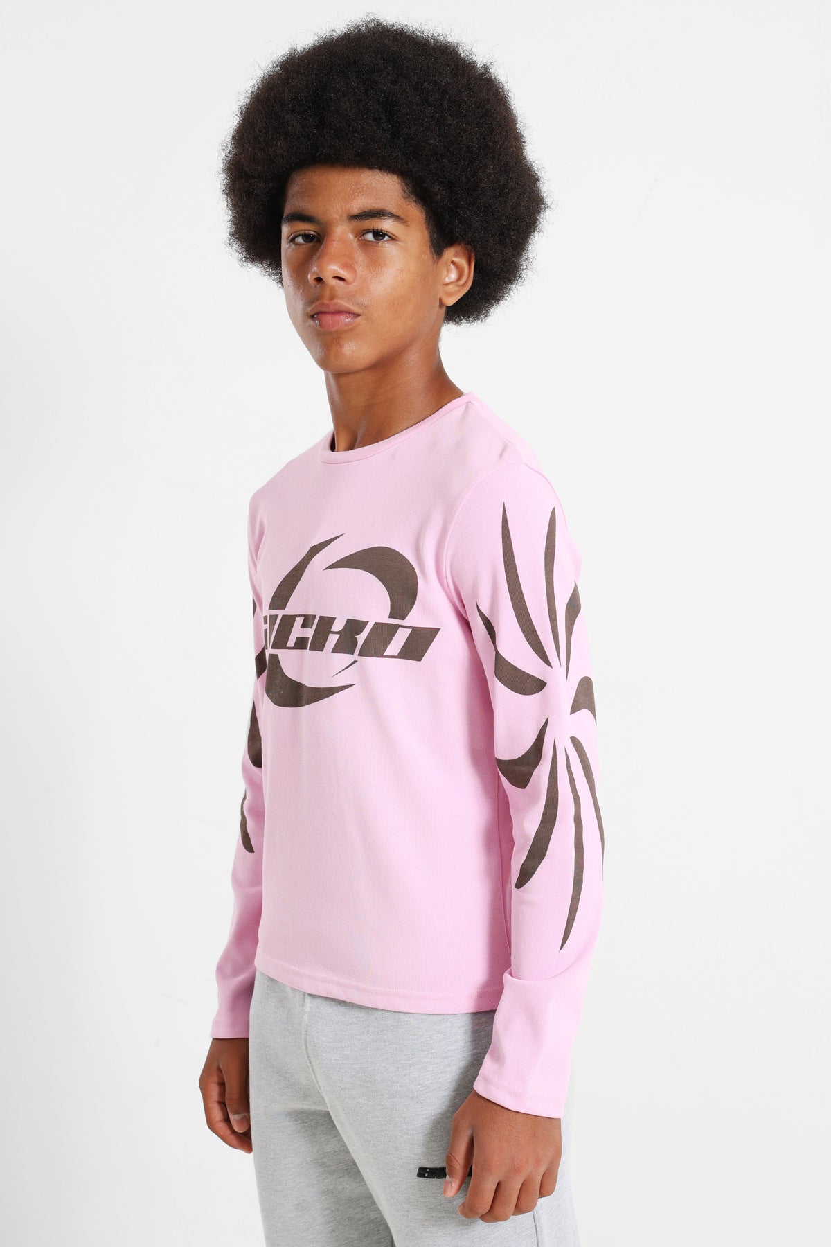 Shirt manches longues - Rose + Brun