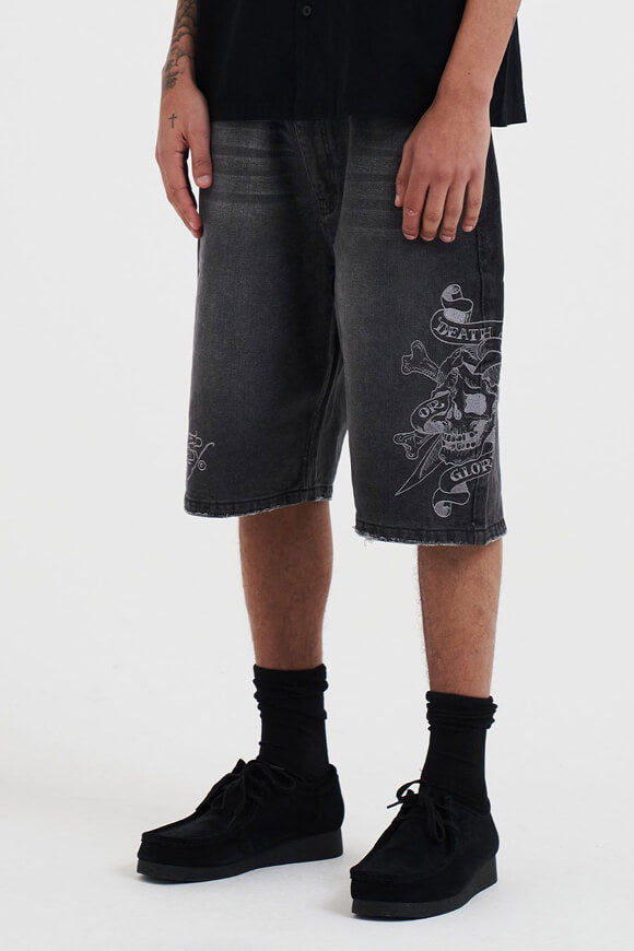 Pantaloncini di jeans skater - Denim nero