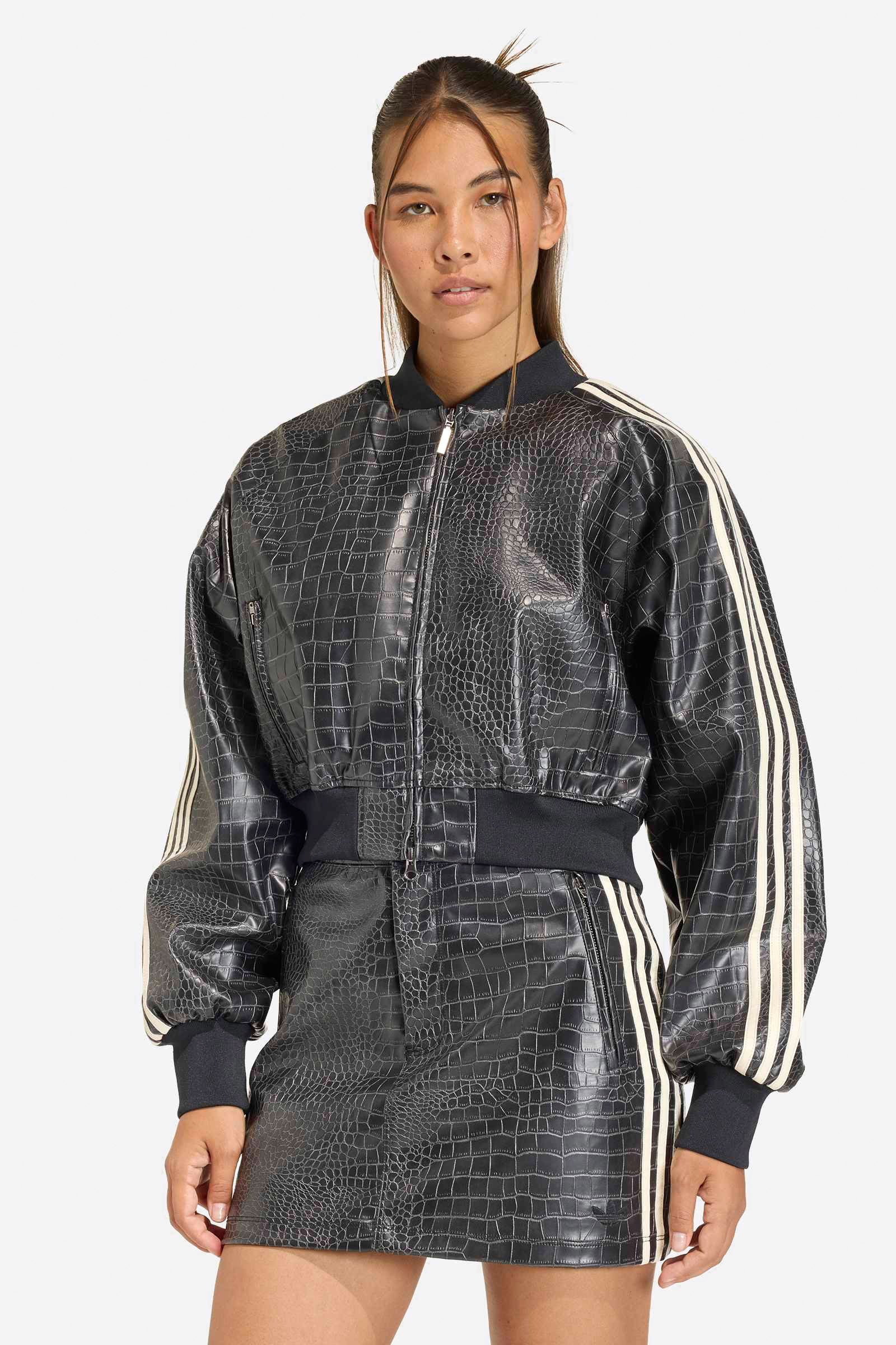 Bomber Kunstlederjacke - Black