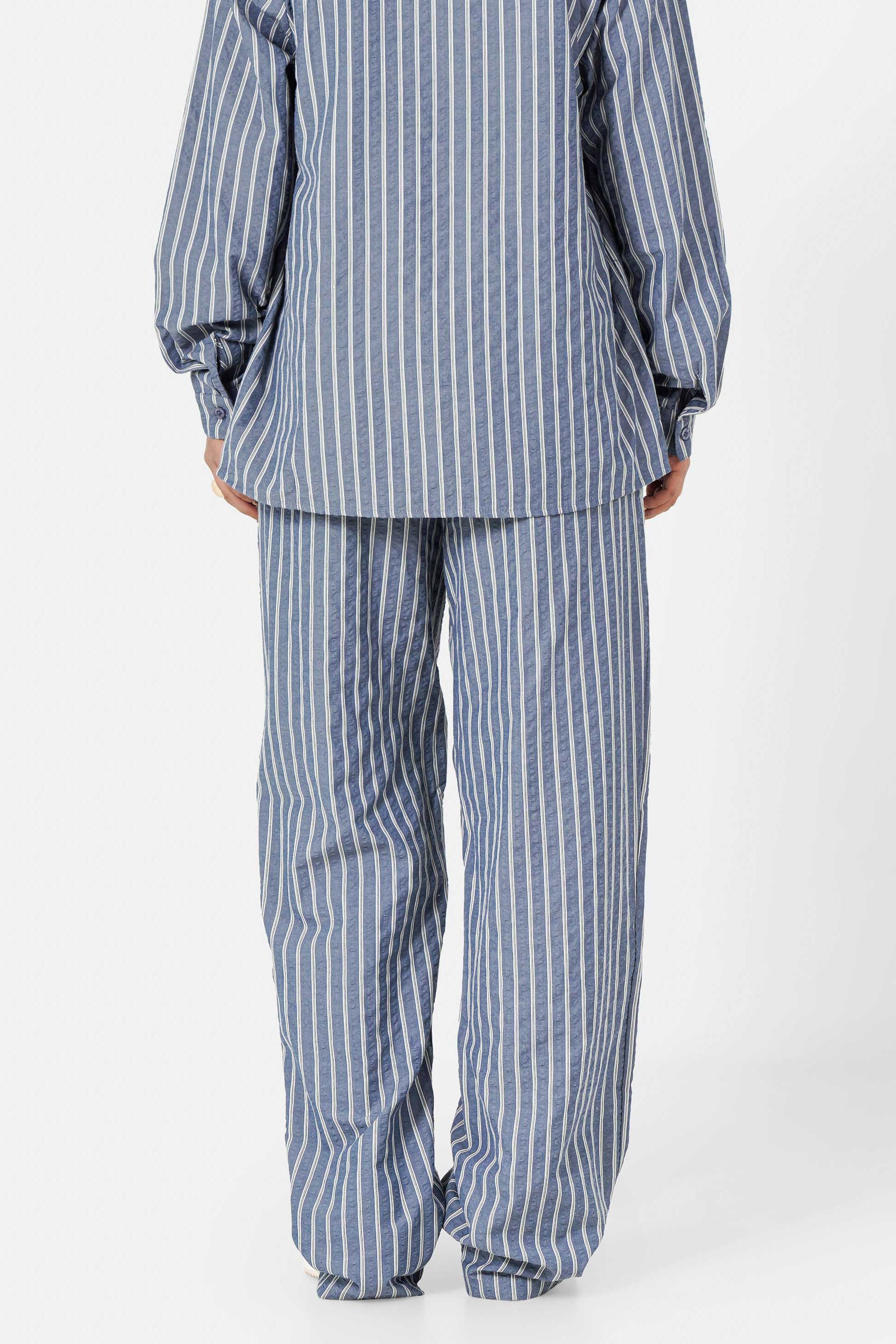 Stripes 6 Heart pantalon en tissu structuré - Blue