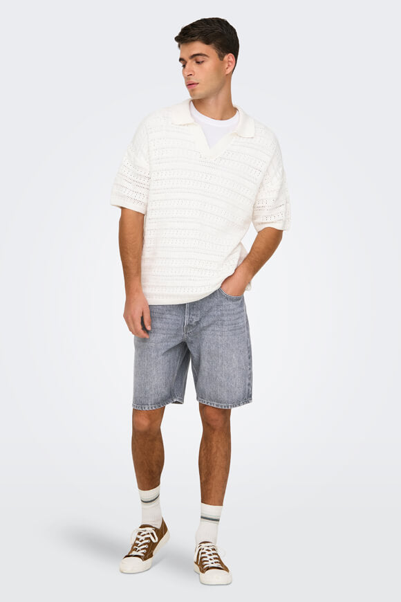 Edge short in denim - Medium Grey Denim