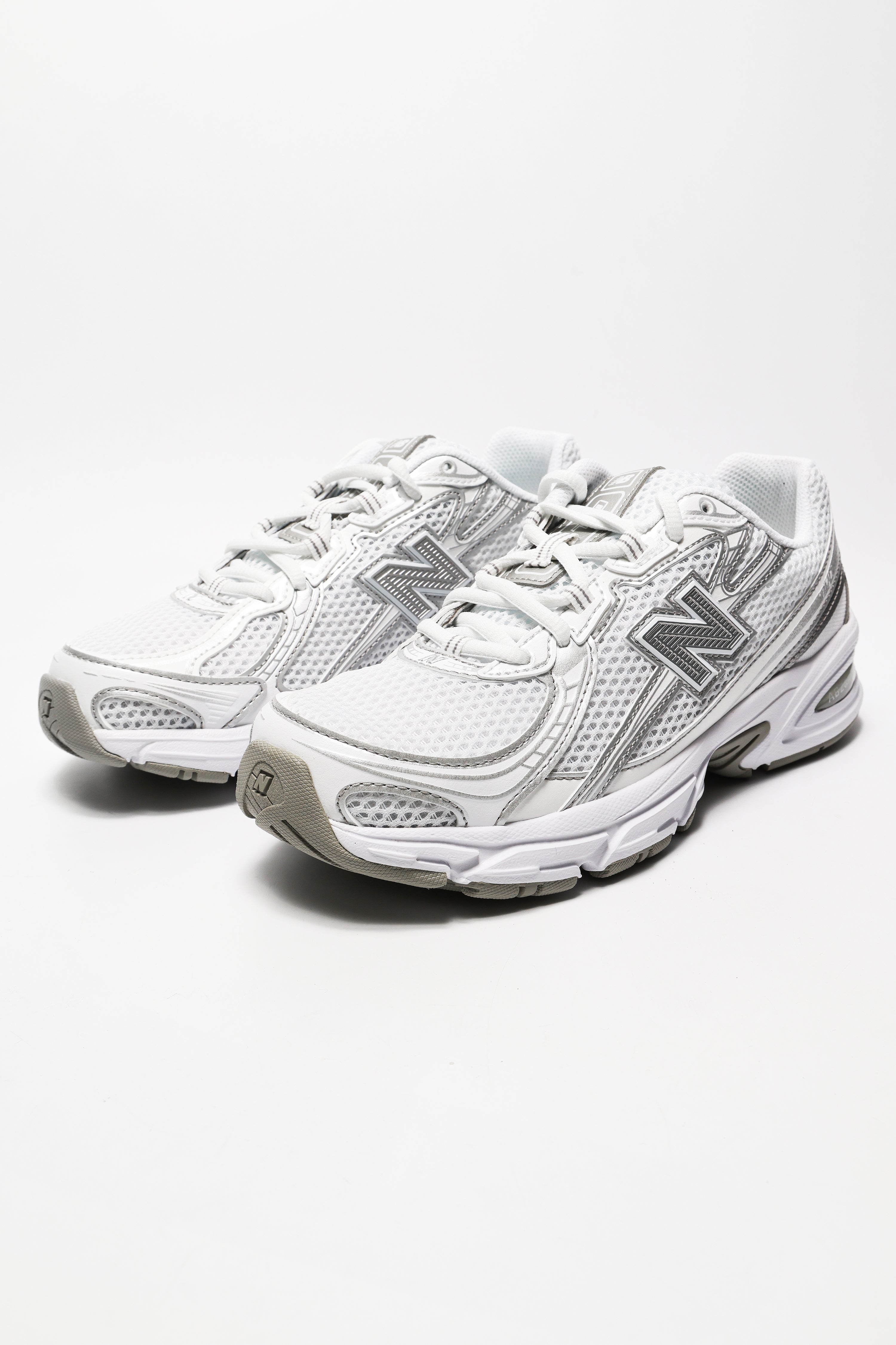 U 740 Core Sneaker - White + Metallic Silver