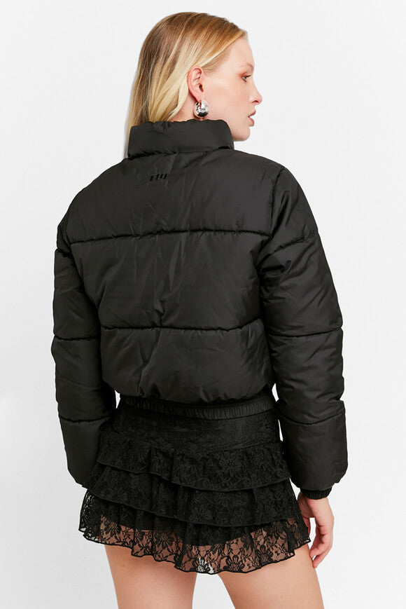 Veste tampon Crop - Noir