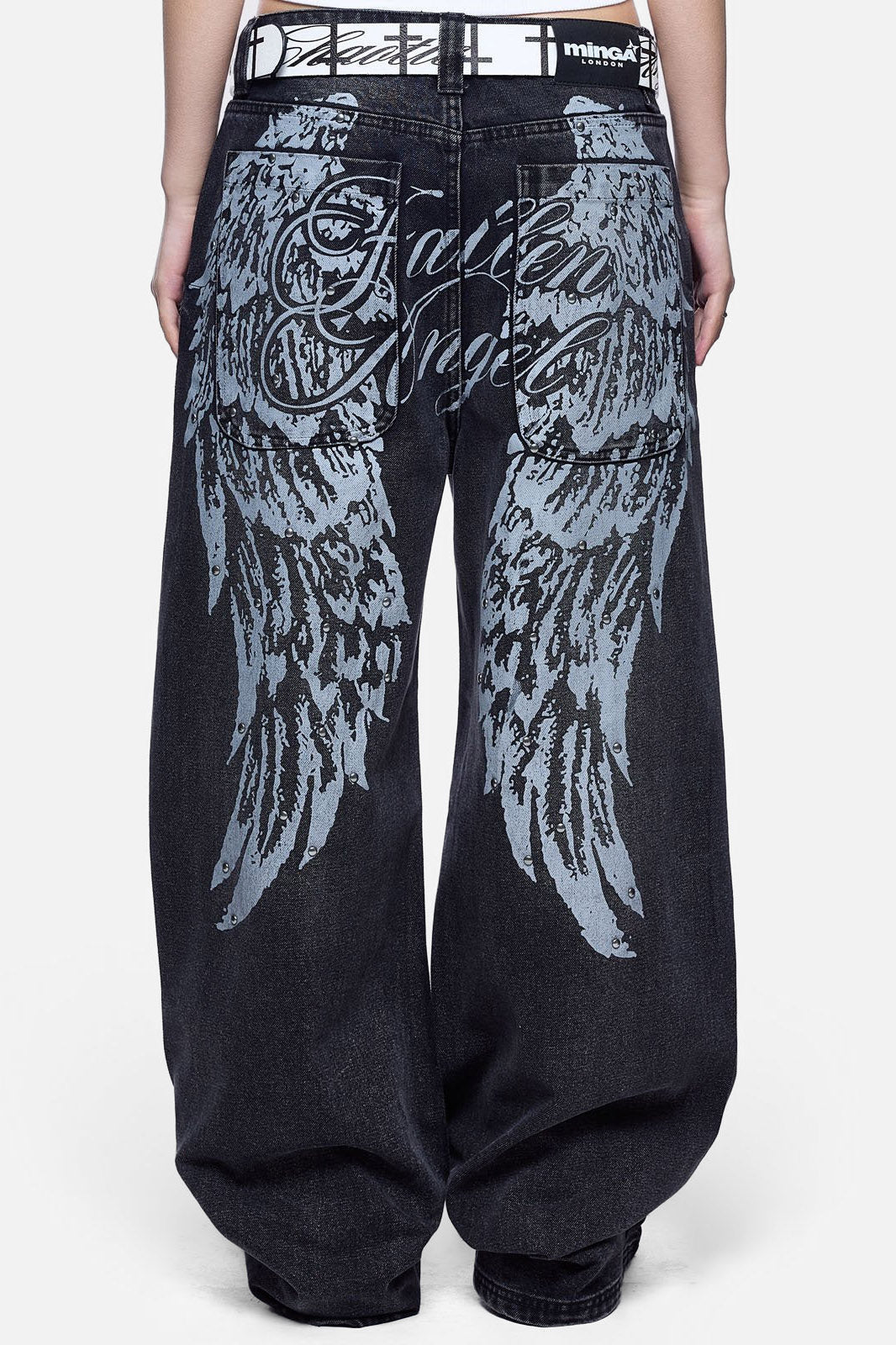 Fallen Angel Baggy Jeans - Black Washed