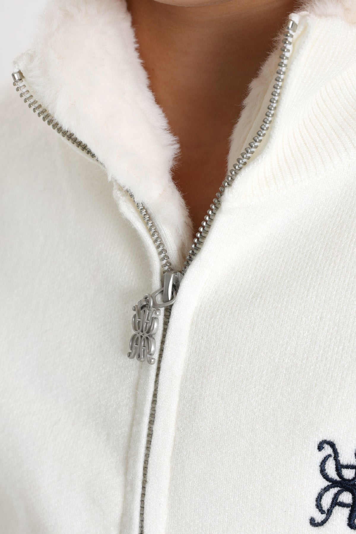Gefütterte Strickjacke - Offwhite
