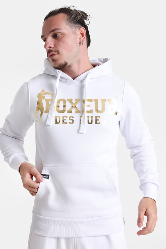 Hooded sweatshirt - White + Gold