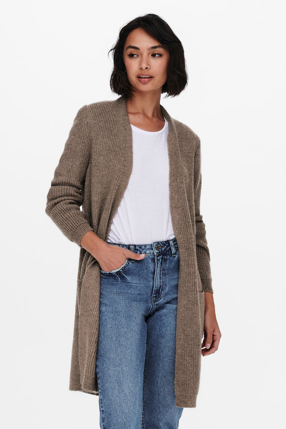 Jade jaquette en tricot côtelé - Caribou Melange