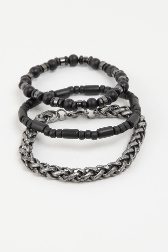Armband-Set - Schwarz + Silber Used
