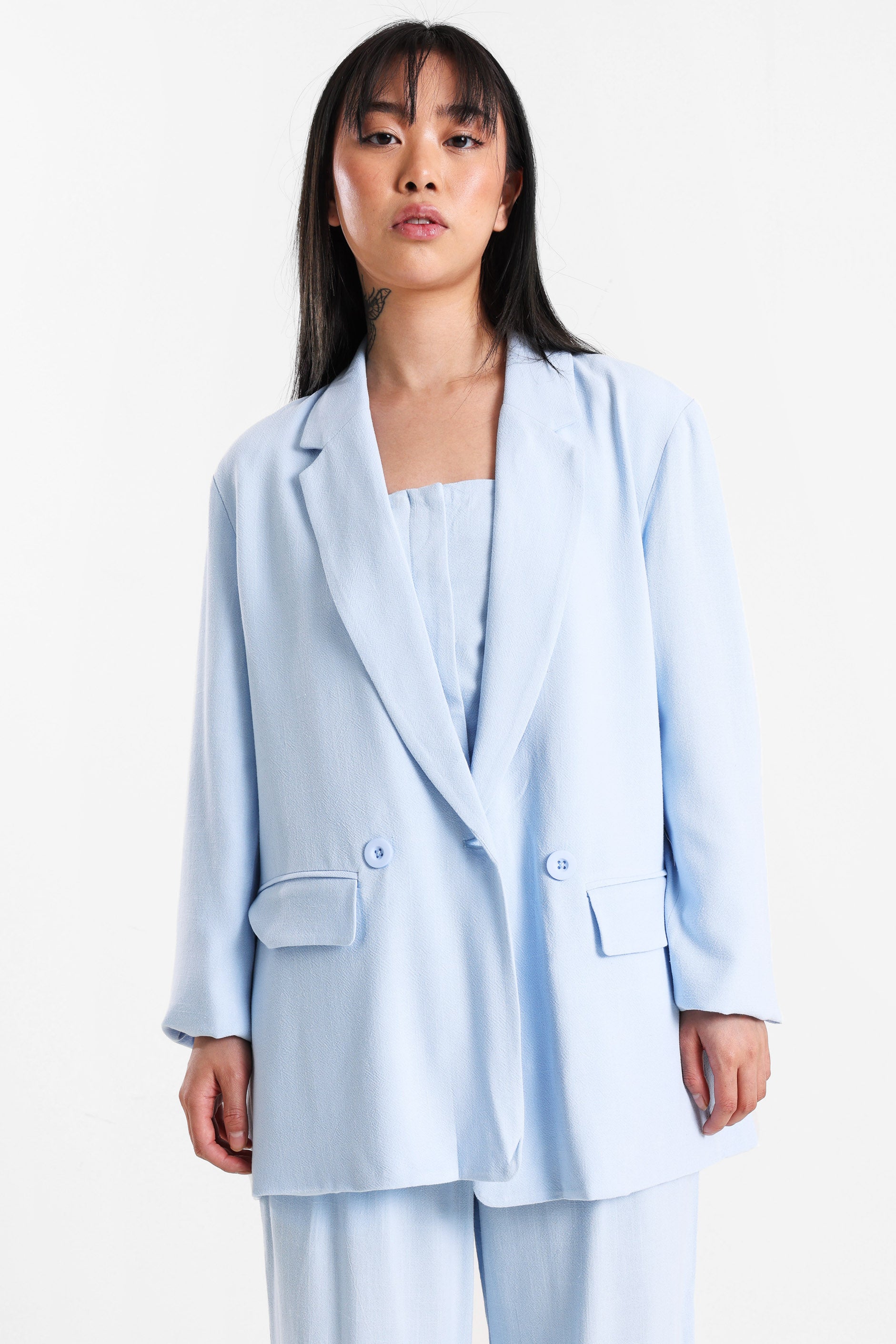 Blazer en lin - Light Blue