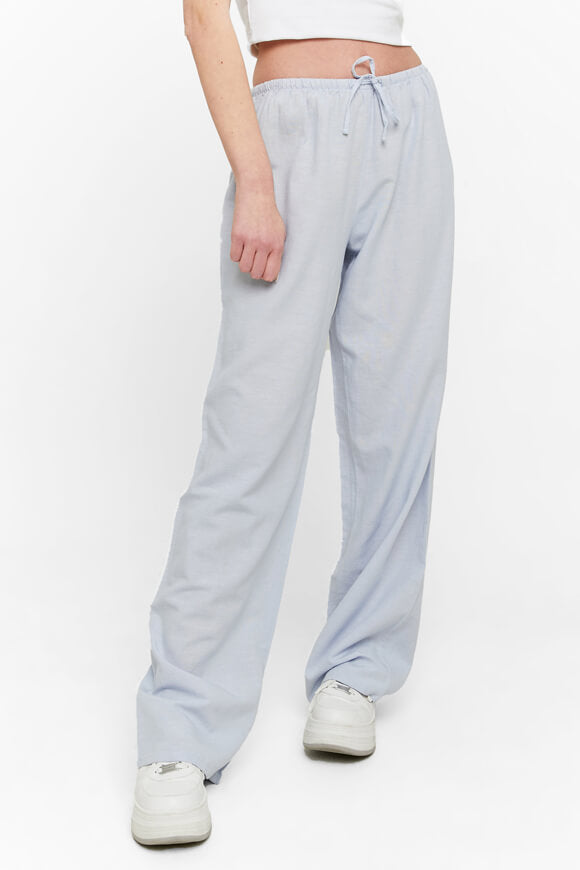 Wide Leg Leinenhose - Light Blue