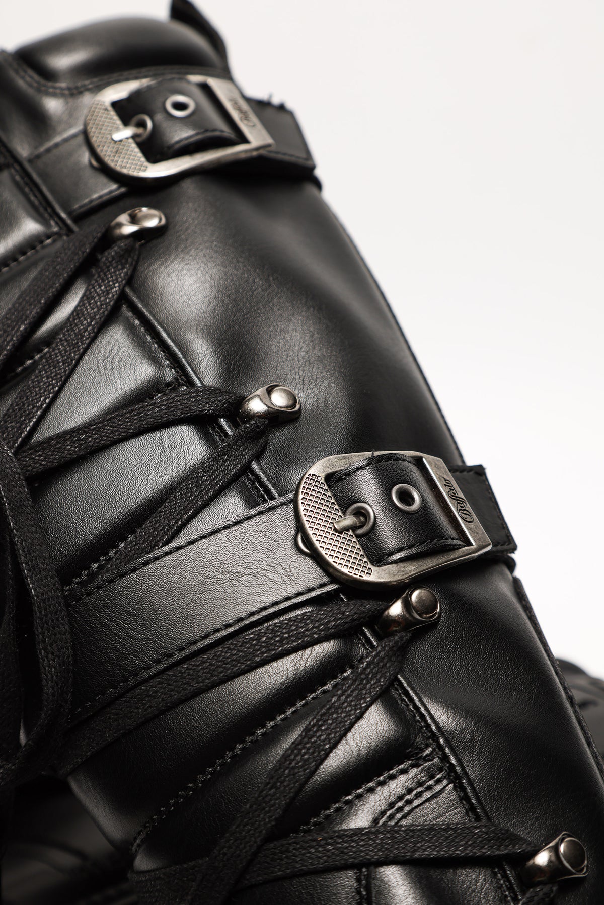 Stivali biker invernali con plateau Vegan Gospher - Black