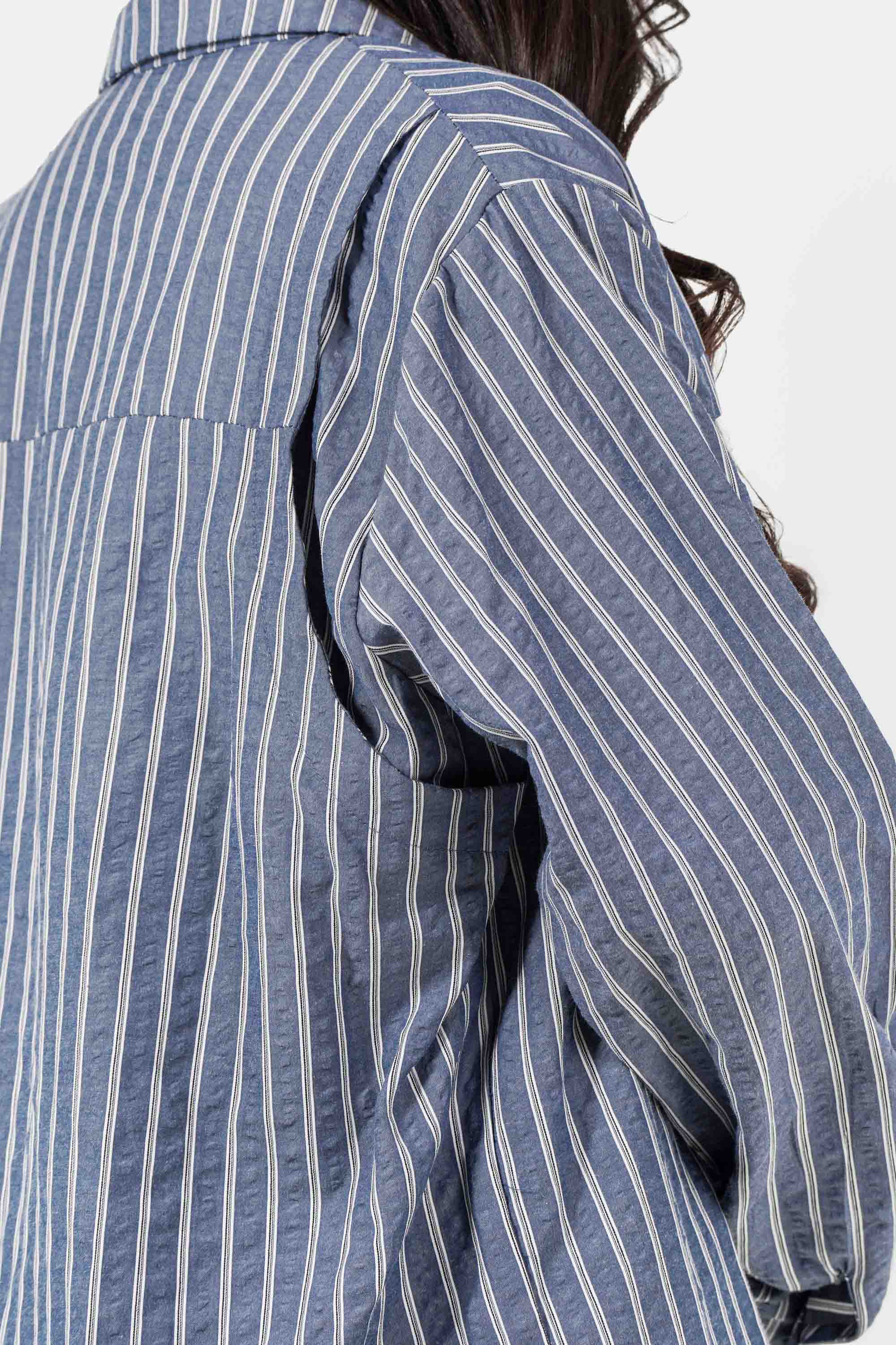 Stripes 6 Heart Strukturiertes Hemd - Blue