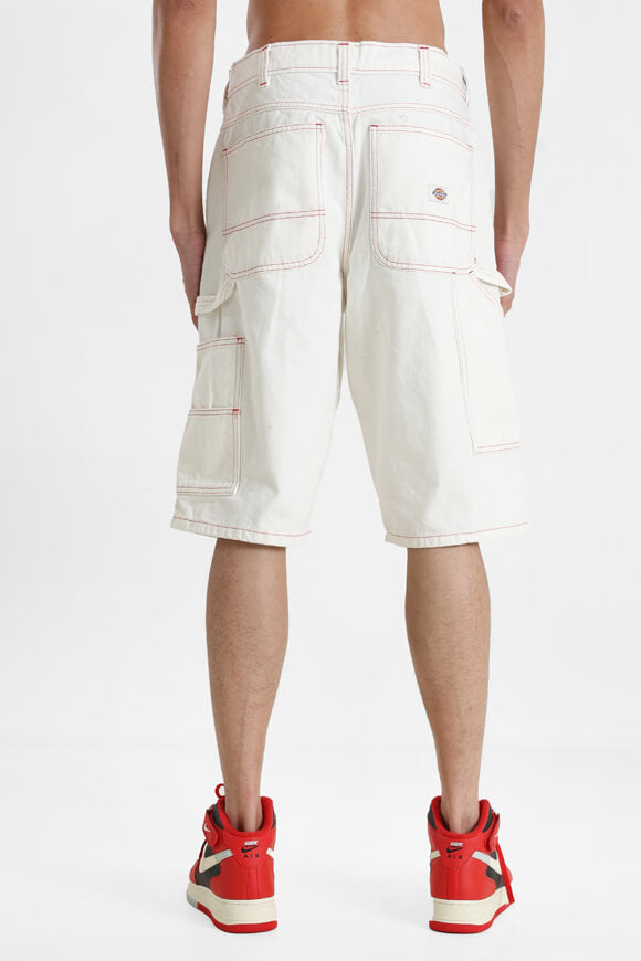 Loose fit denim shorts - Egret