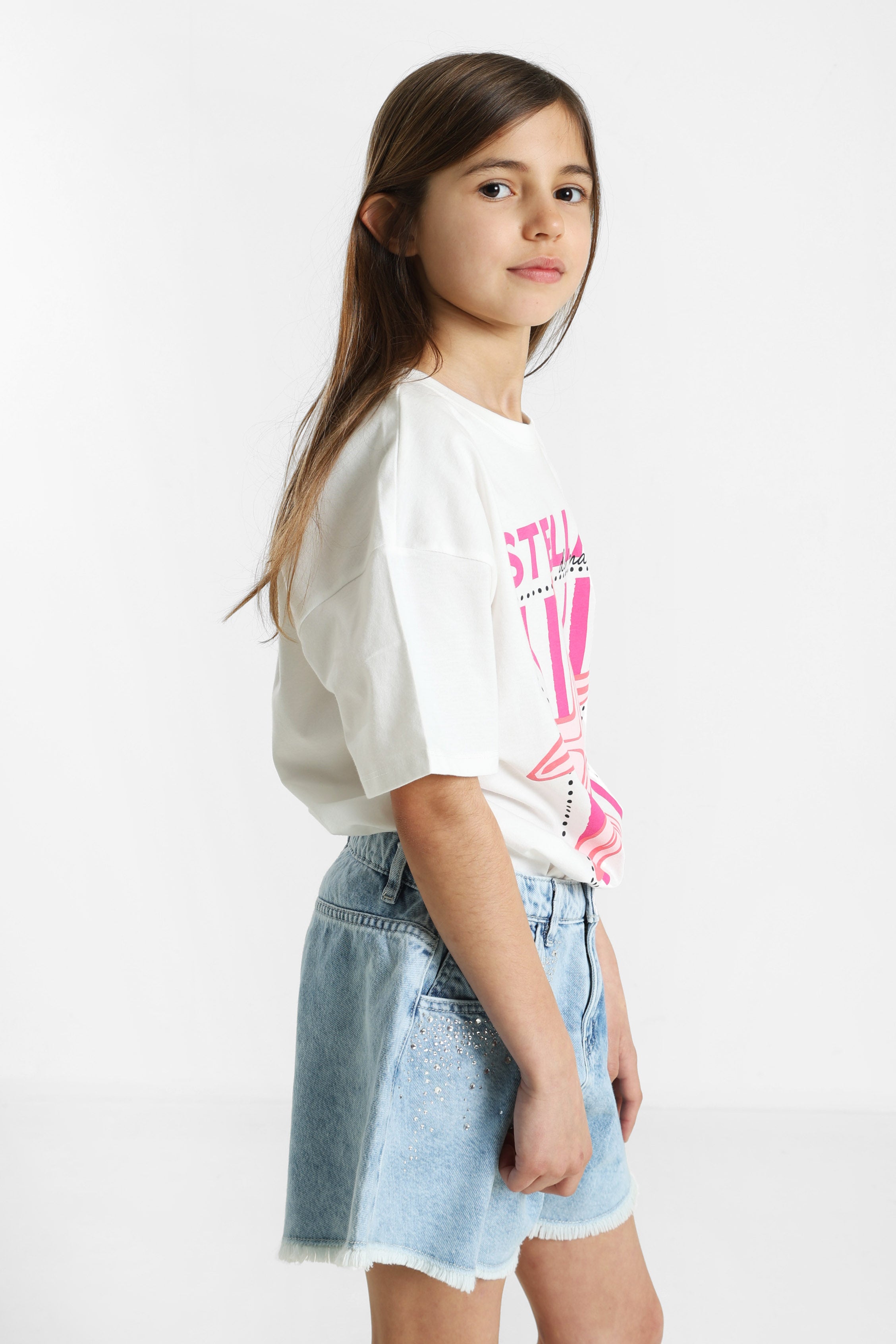 KOGJOANNA Oversize T-Shirt - Cloud Dancer + Pink