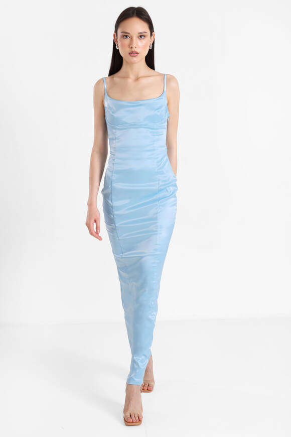 Satin maxi dress - light blue