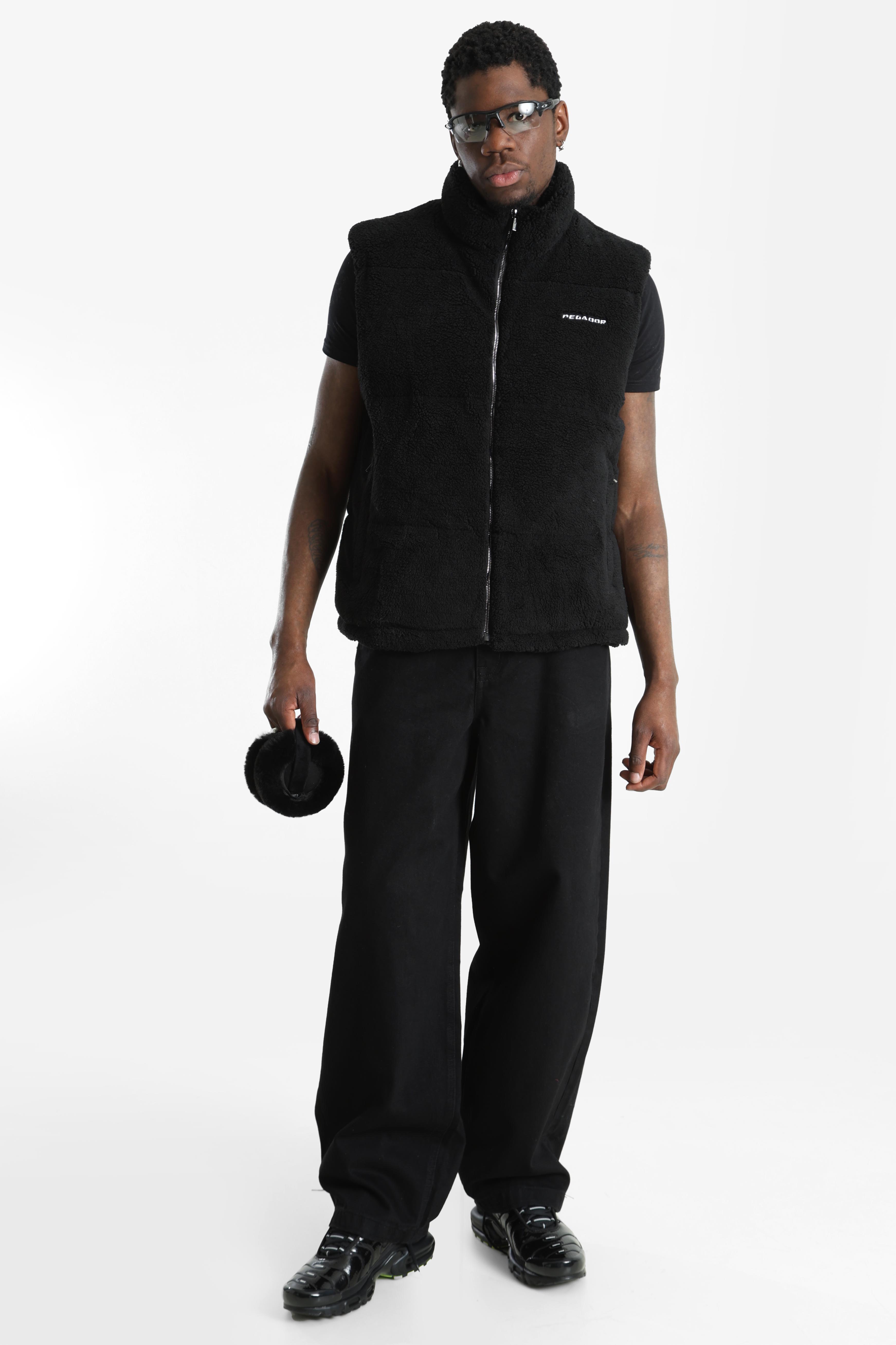 Landin Teddy Puffer Gilet - Black