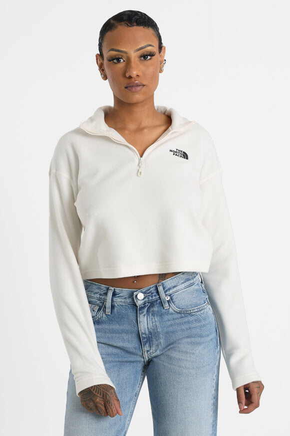 Crop Fleece Sweater - White Dune