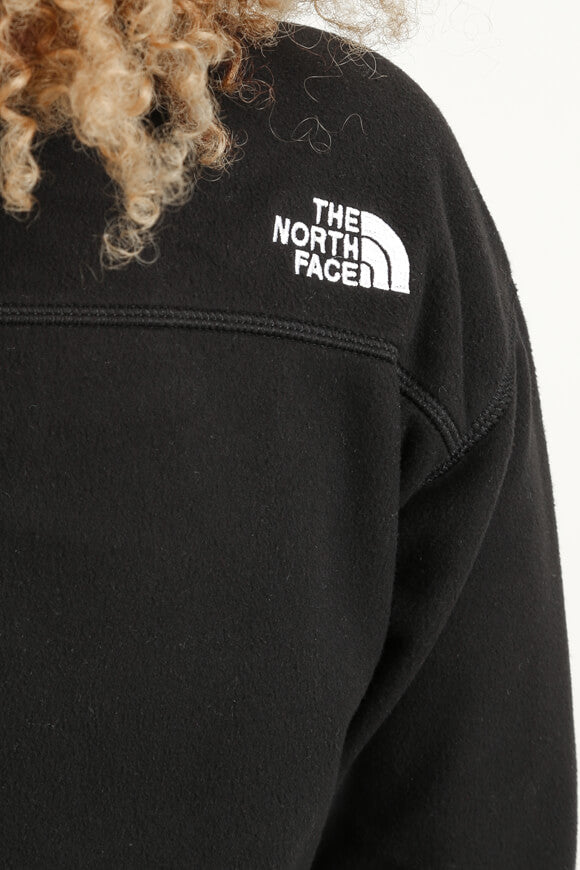 Crop Fleece Sweater - Schwarz