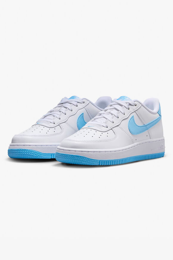 Baskets Air Force 1 - Blanc + Bleu Aquarius