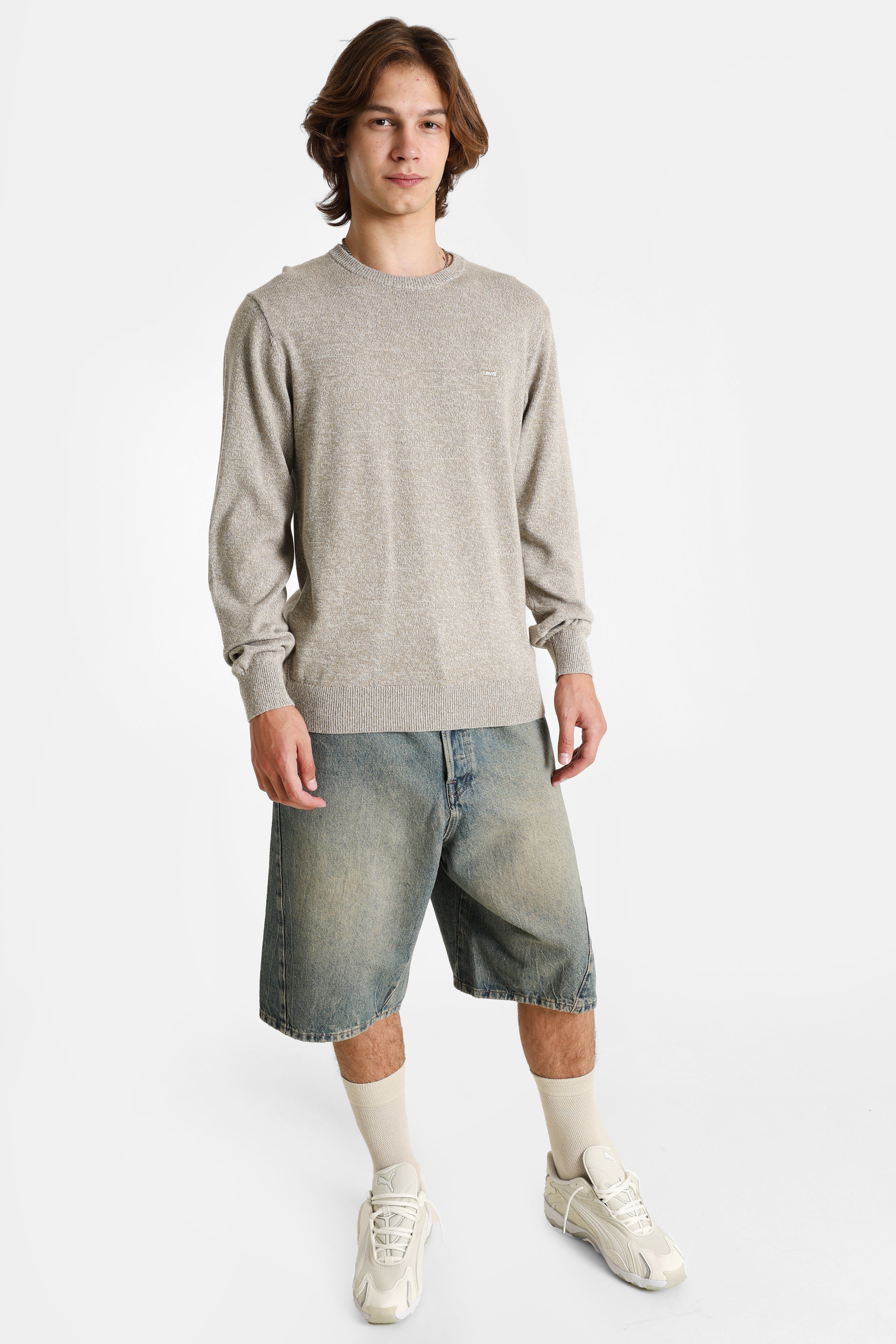 Feinstrickpullover - Pre Twist Marl Brindle + Egret