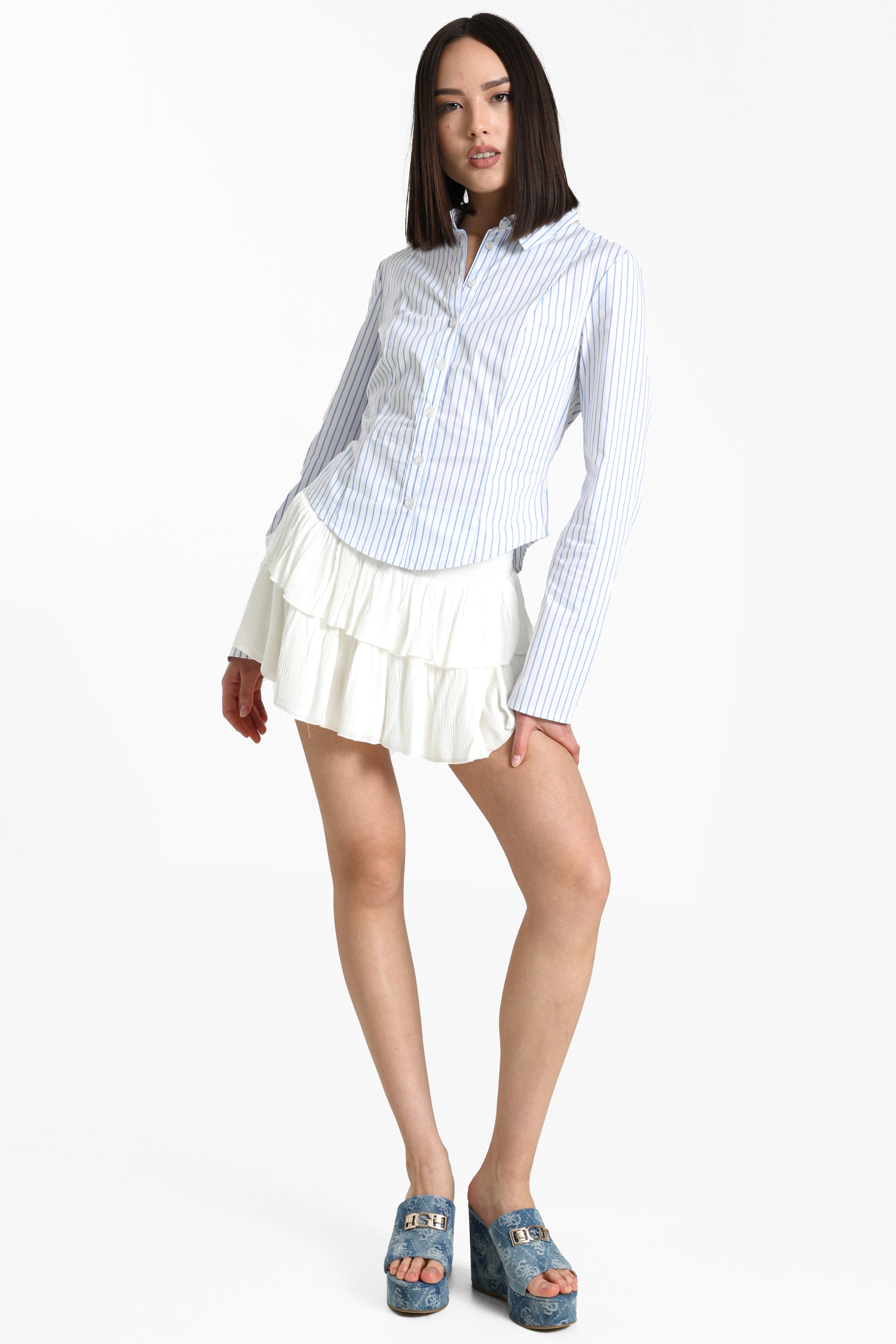 Camicia - Bianco + Bleu clair