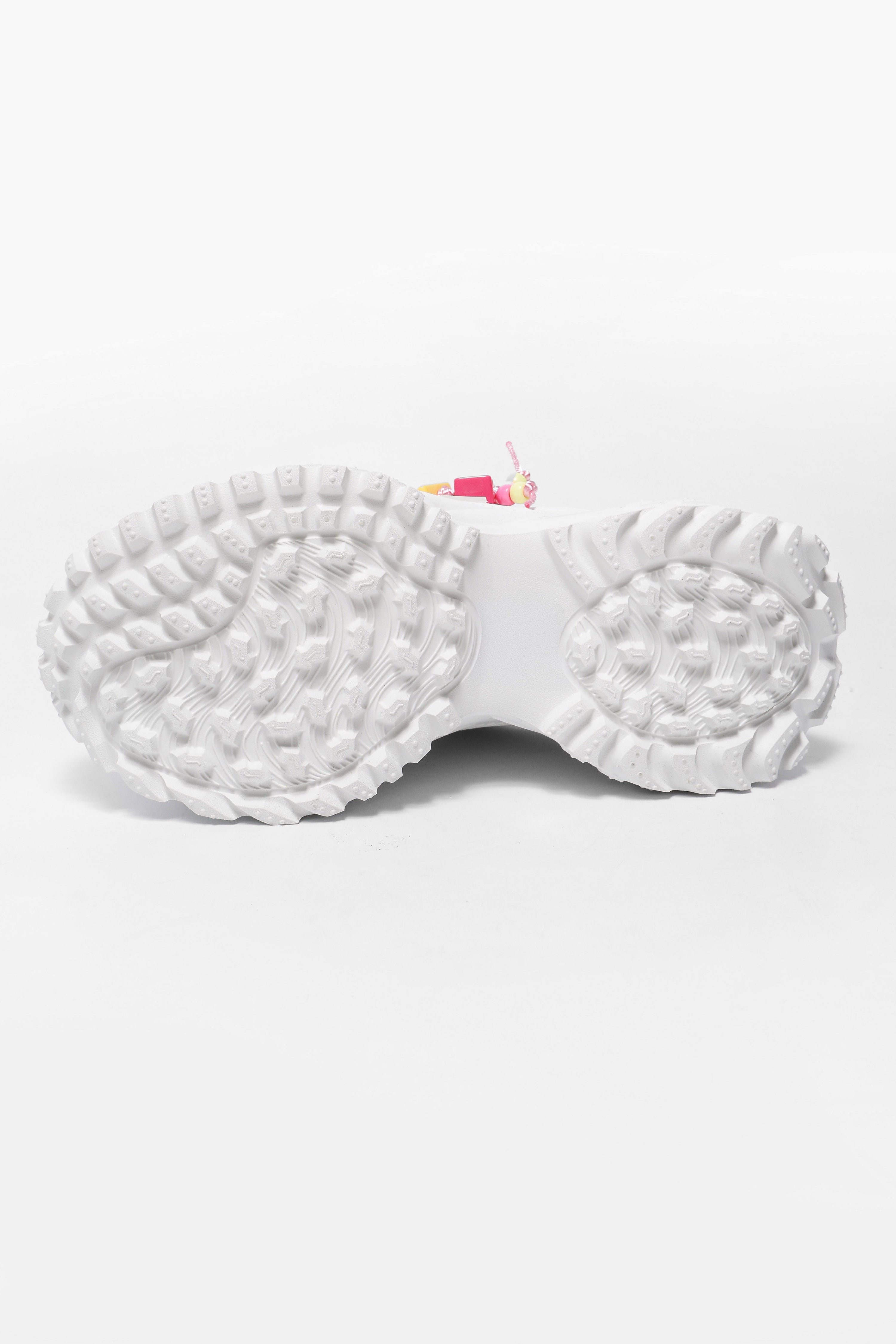 Vegan Turbo Fun Plateau Sneaker - White + Multicolor