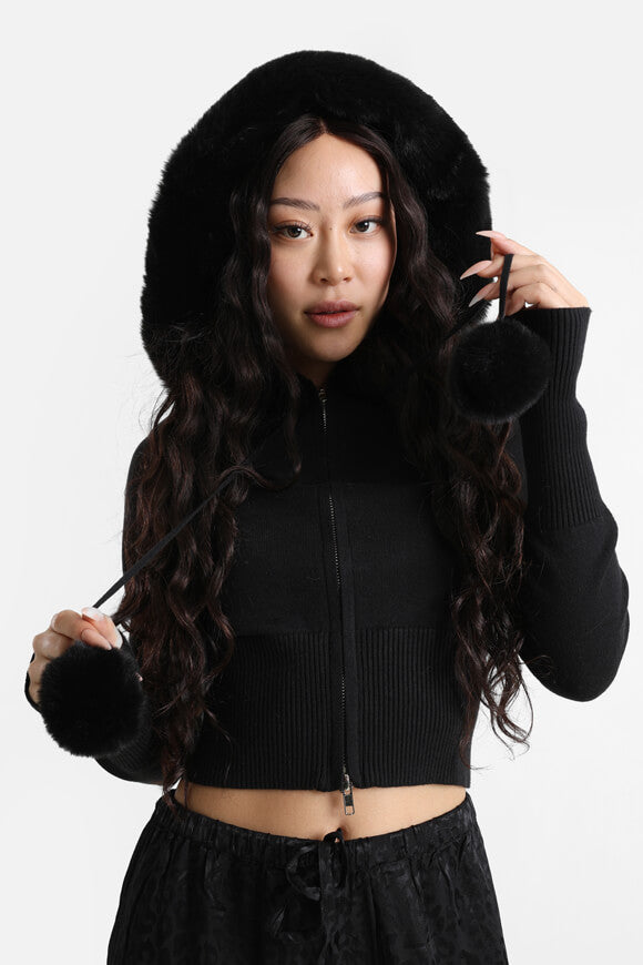 Crop cardigan - black