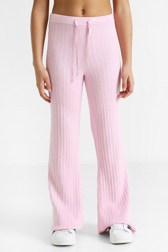 Pantaloni in maglia a coste - Rosa