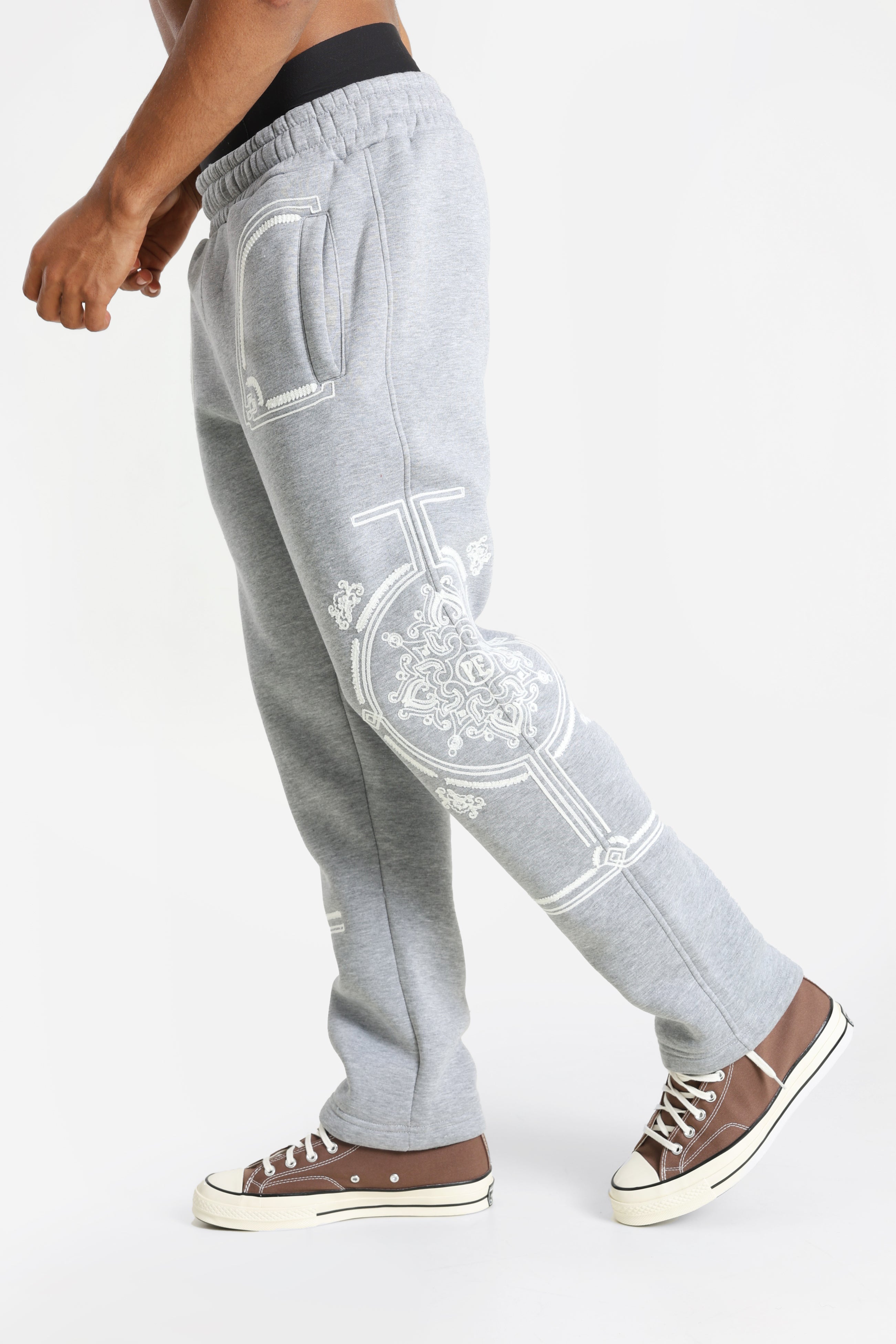 Sweathose - Grey Heather + White