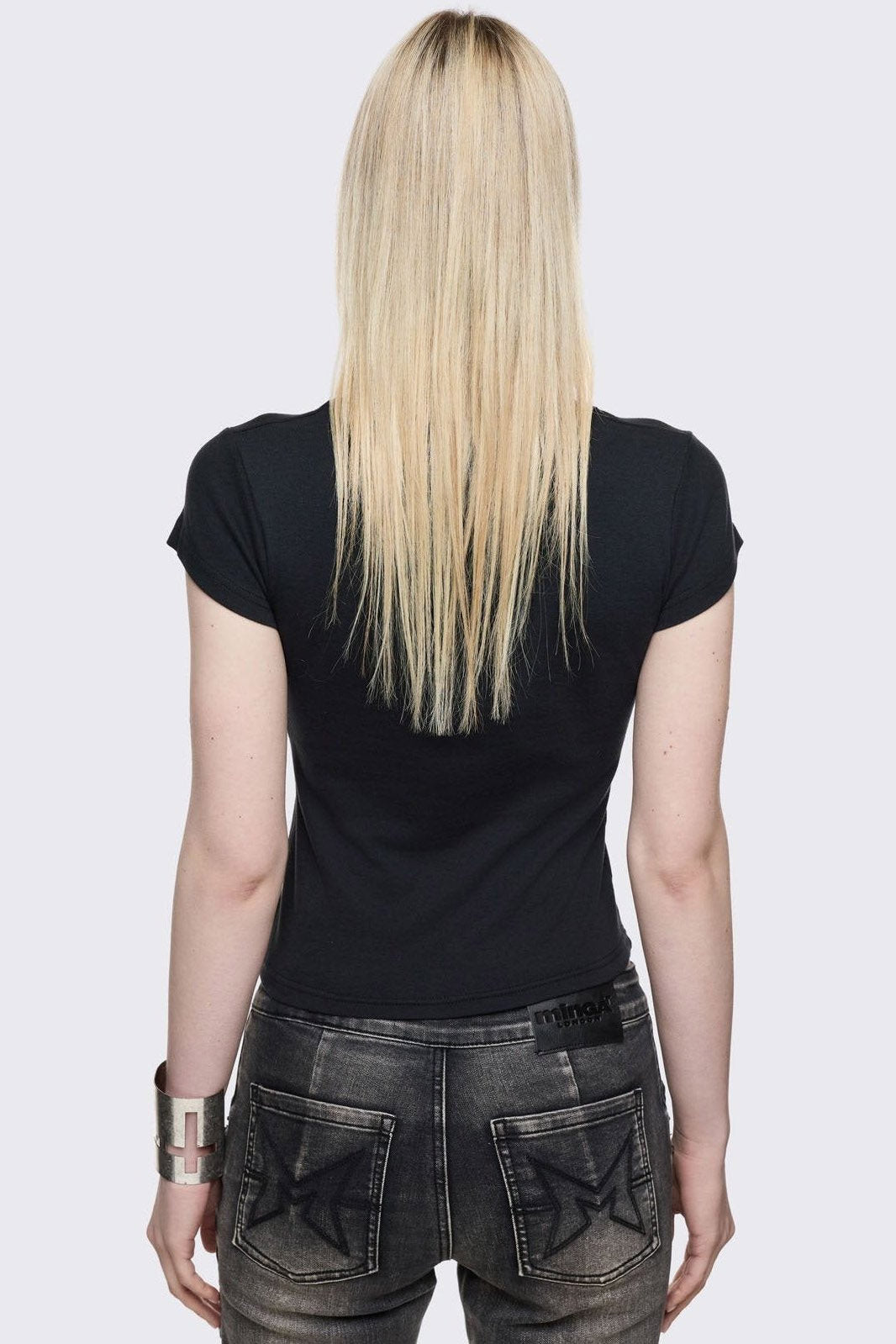 Wingless Angel Crop T-Shirt - Black