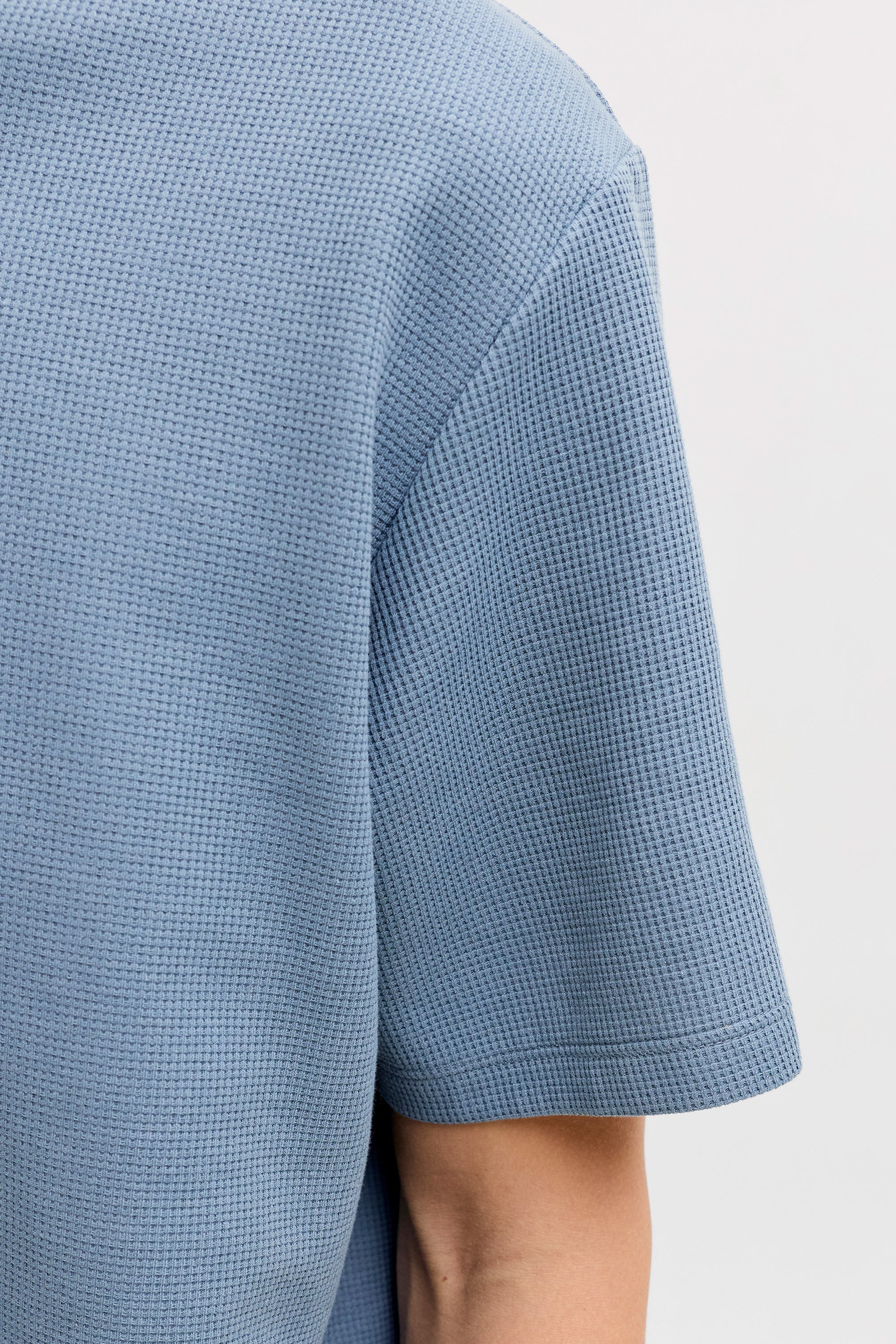 JJEAUSTIN T-Shirt mit Waffelstruktur - Blue Mirage